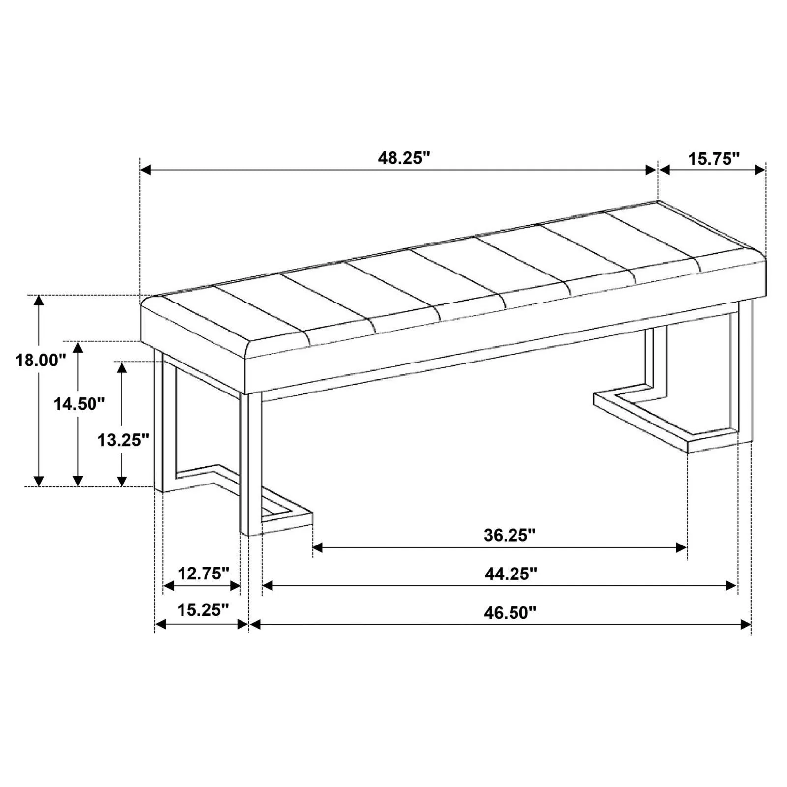 Mesa Vanilla Upholstered Entryway Accent Bench - Image 4