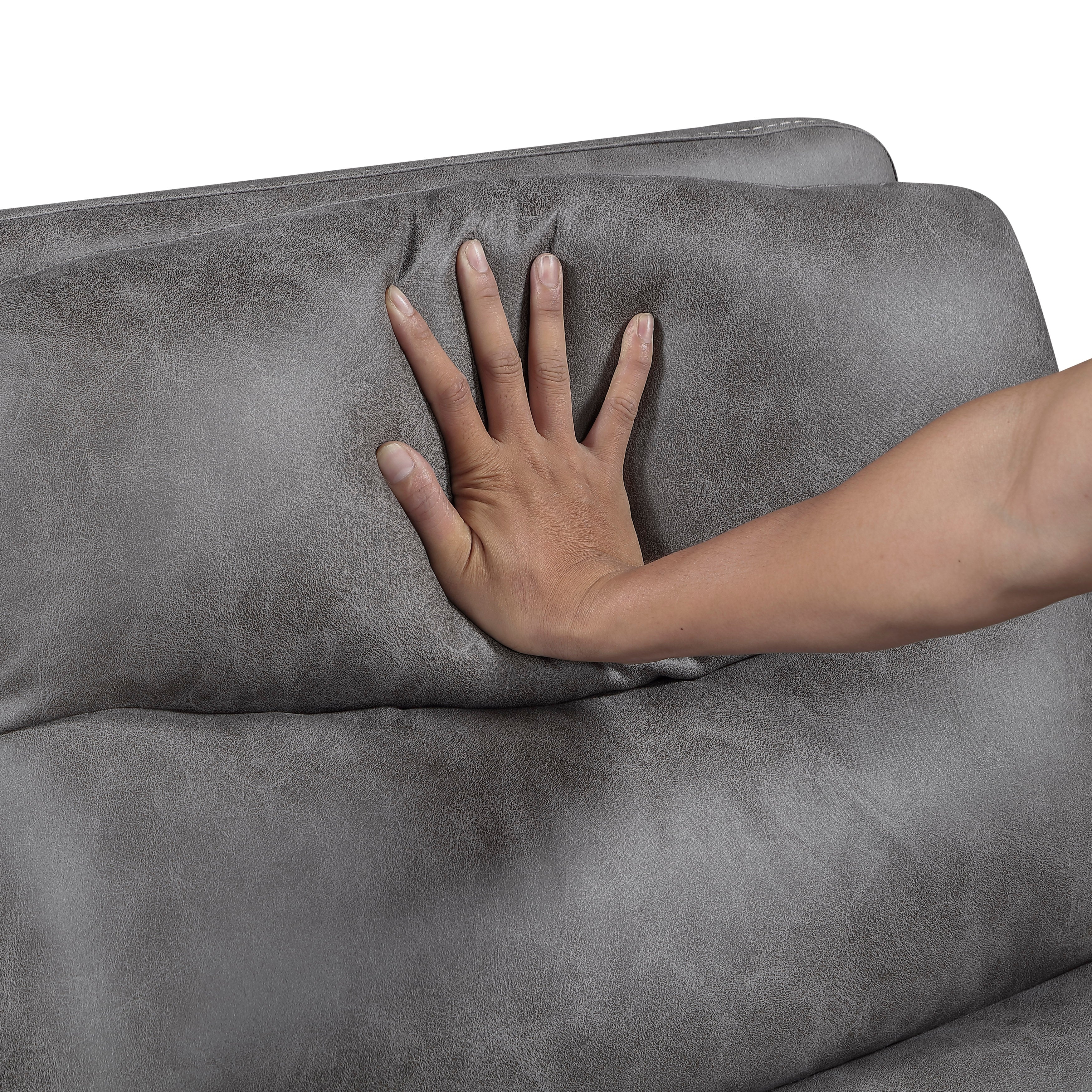 Metric Gray Double Glider Reclining Loveseat with Center Console - Image 6