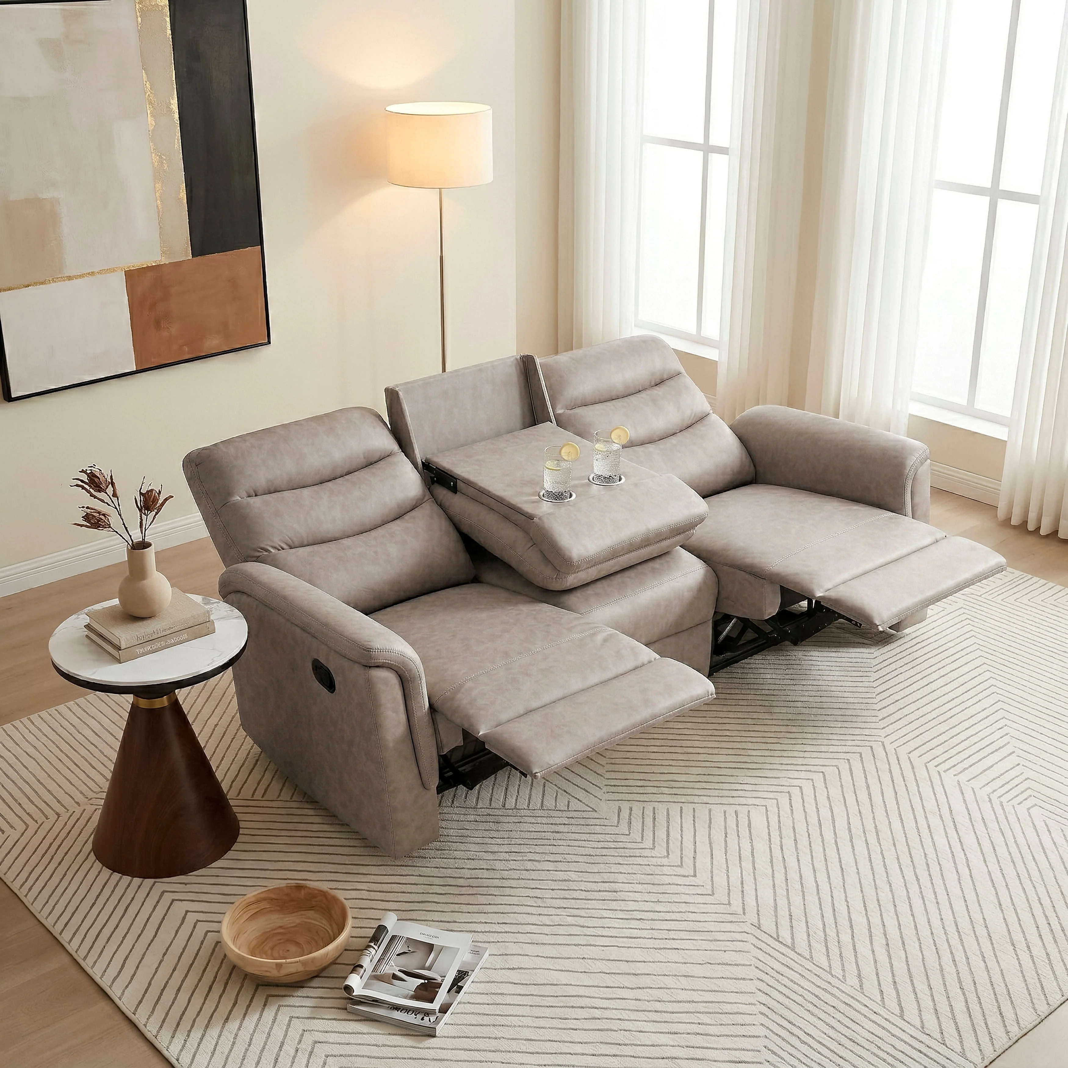 Metric Taupe 3-Piece Reclining Living Room Set - Image 27