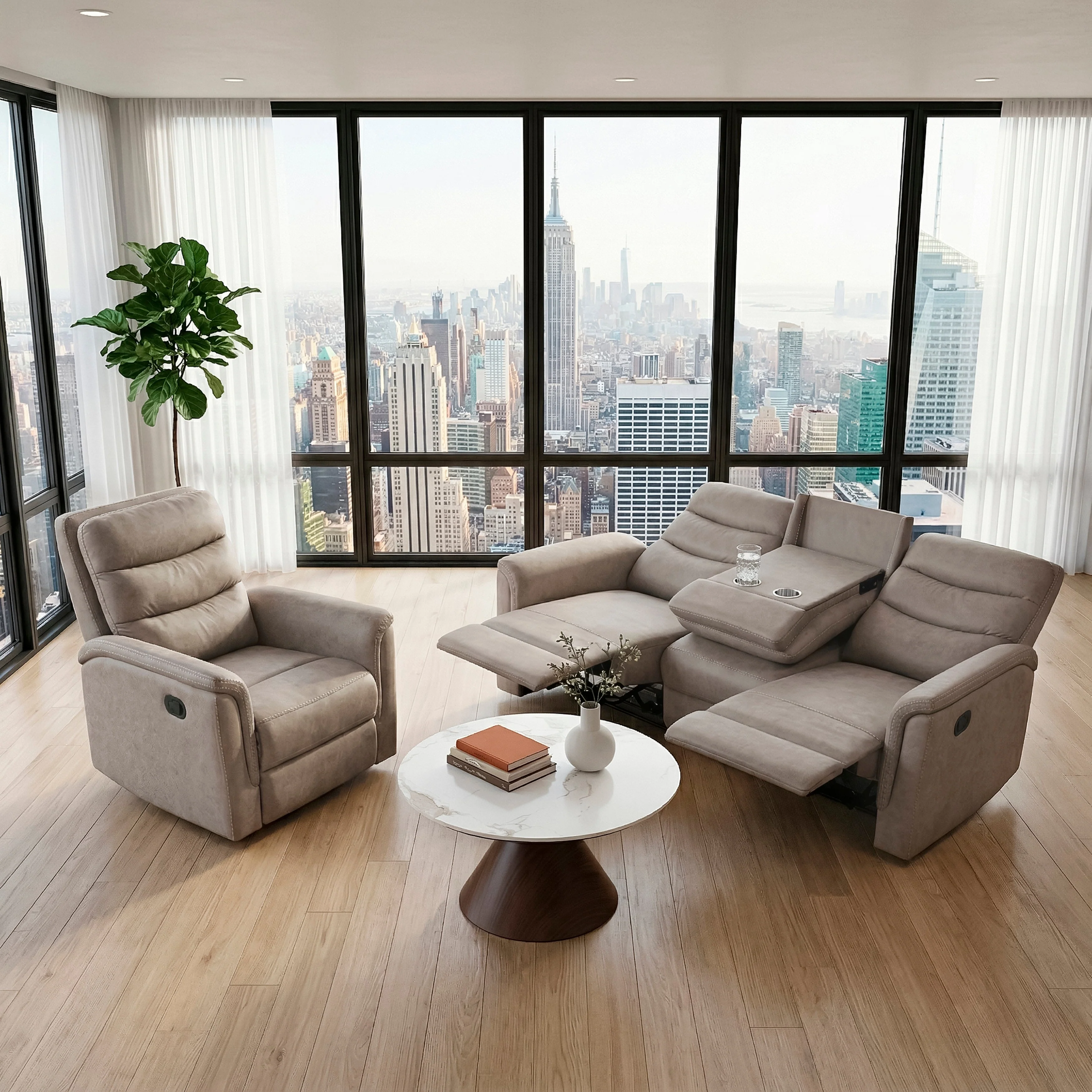 Metric Taupe Reclining Chair - Image 17