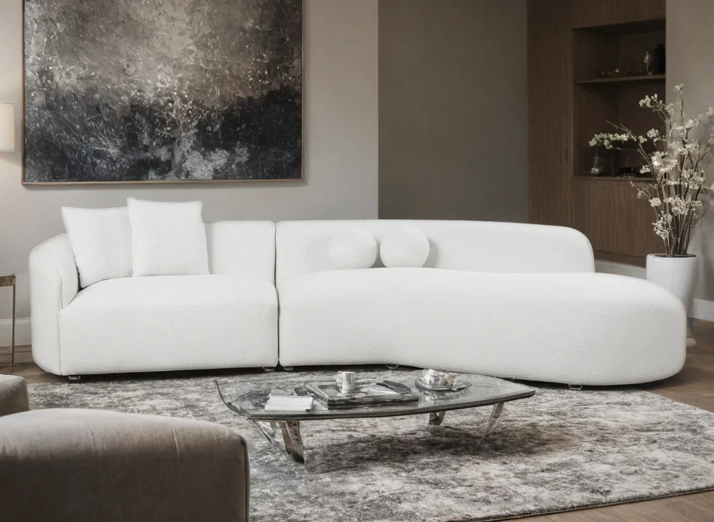 Mia Beige Fabric Sectional - Image 2