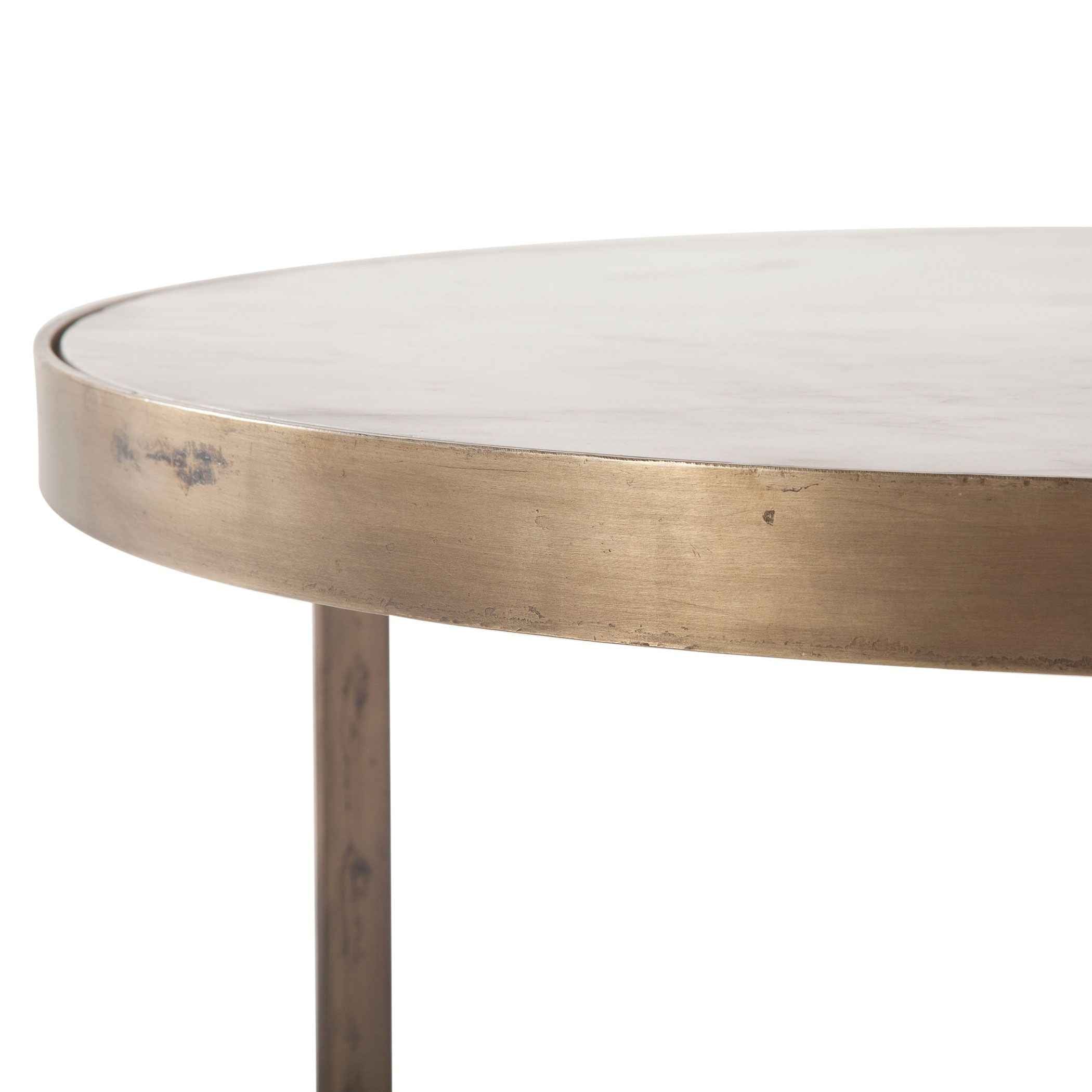 Michaelangelo 36" Nesting Coffee Table with White Marble - Image 2