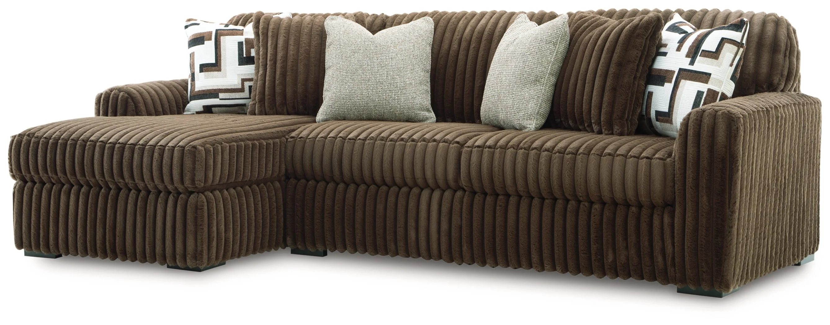 Midnight-Madness Chocolate 2-Piece Sectional Sofa with LAF Chaise - Image 2