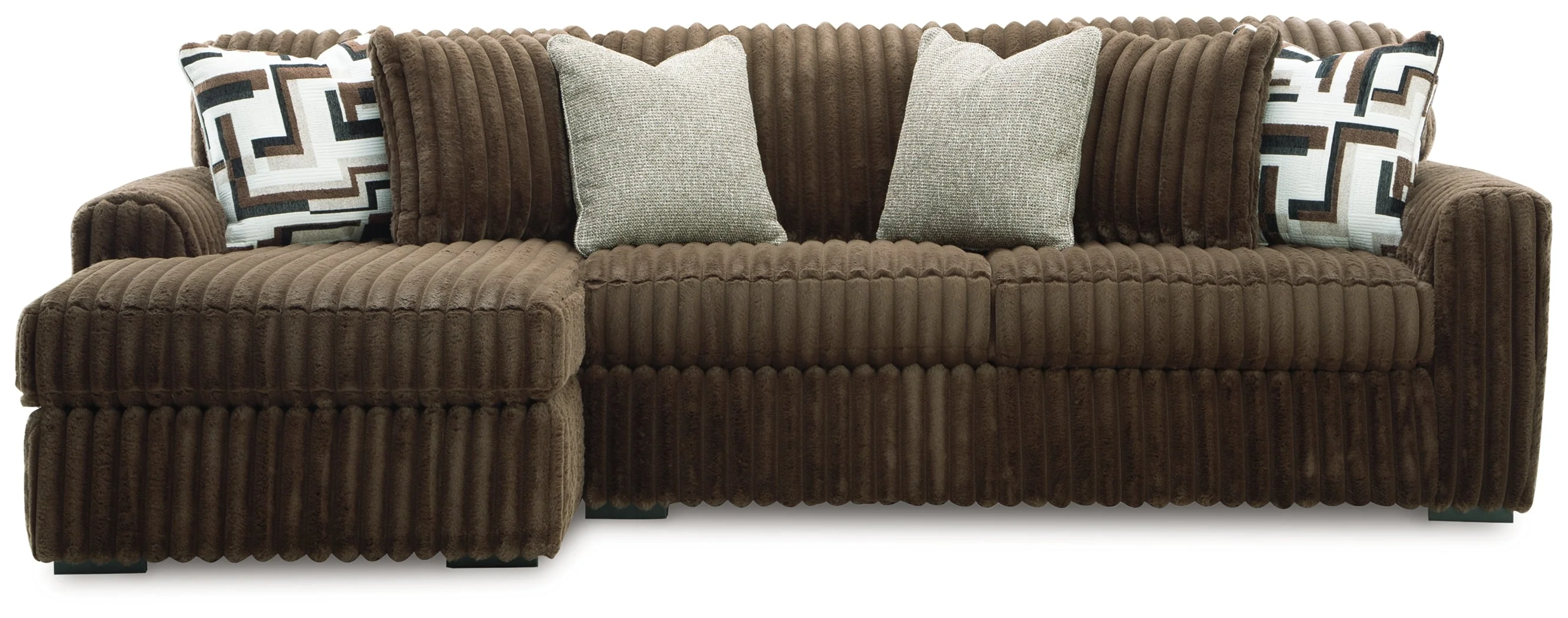 Midnight-Madness Chocolate 2-Piece Sectional Sofa with LAF Chaise - Image 3