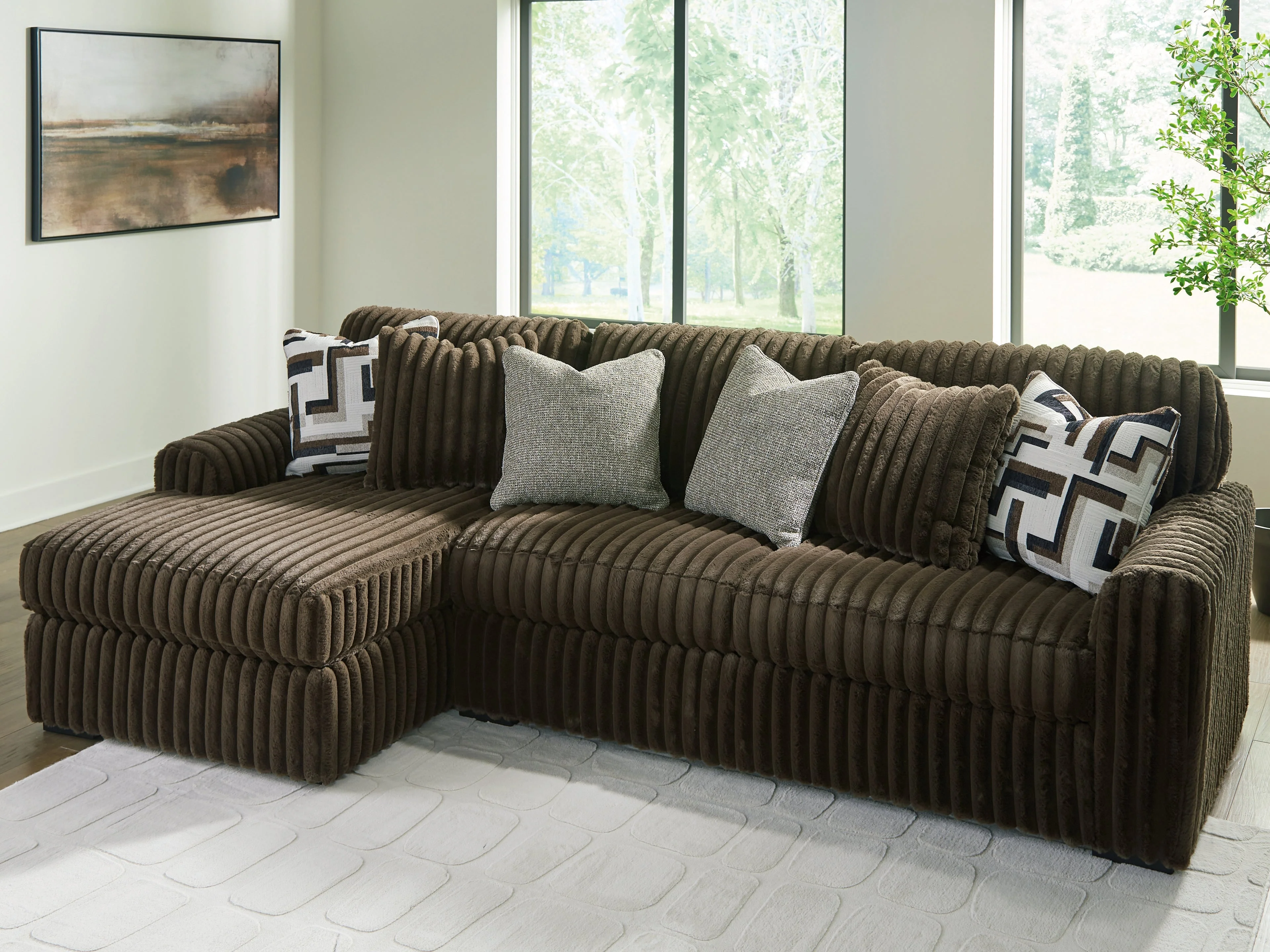 Midnight-Madness Chocolate 2-Piece Sectional Sofa with LAF Chaise - Image 4