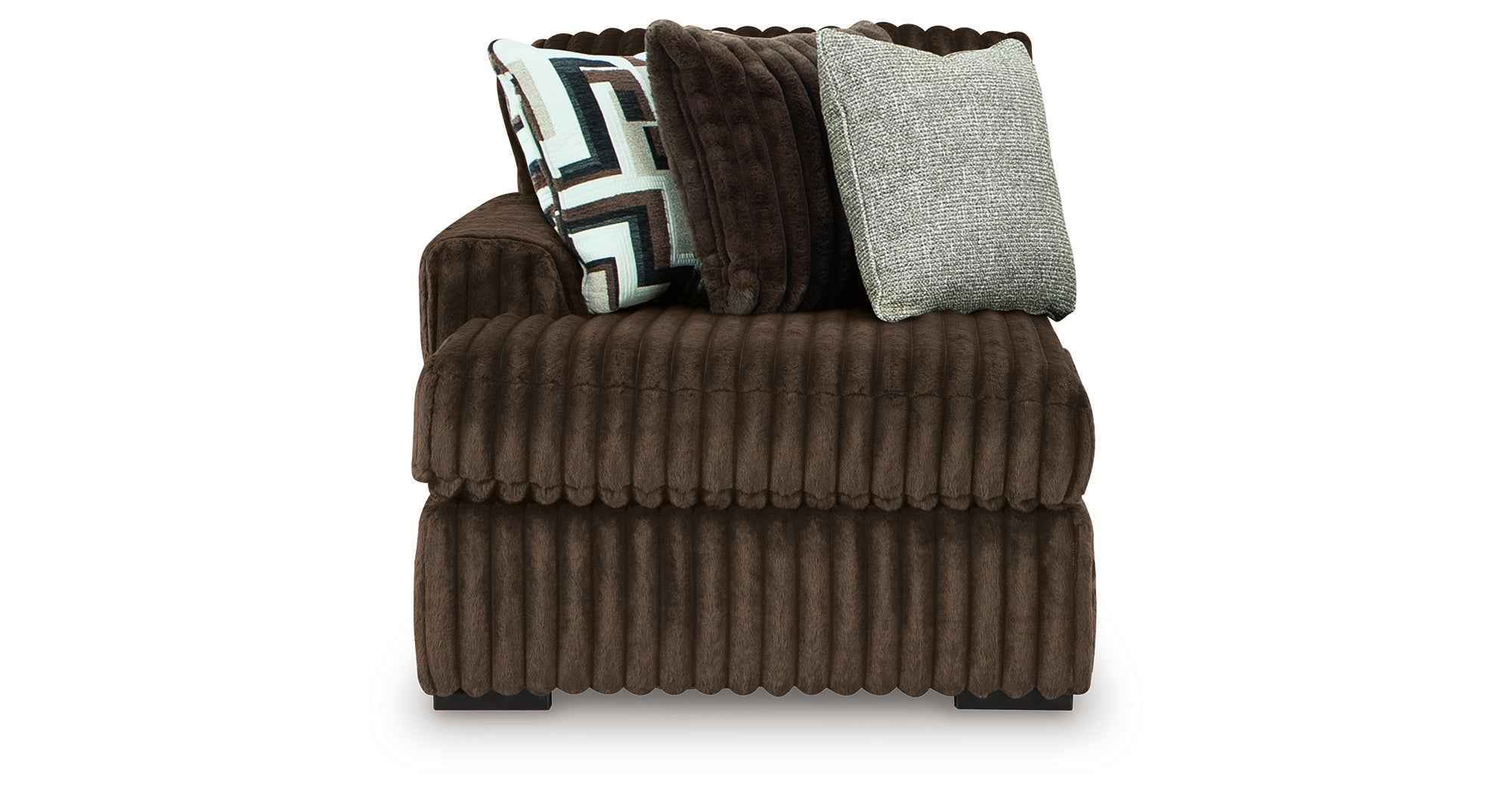 Midnight-Madness Chocolate 3-Piece Sectional with Ottoman - Image 4