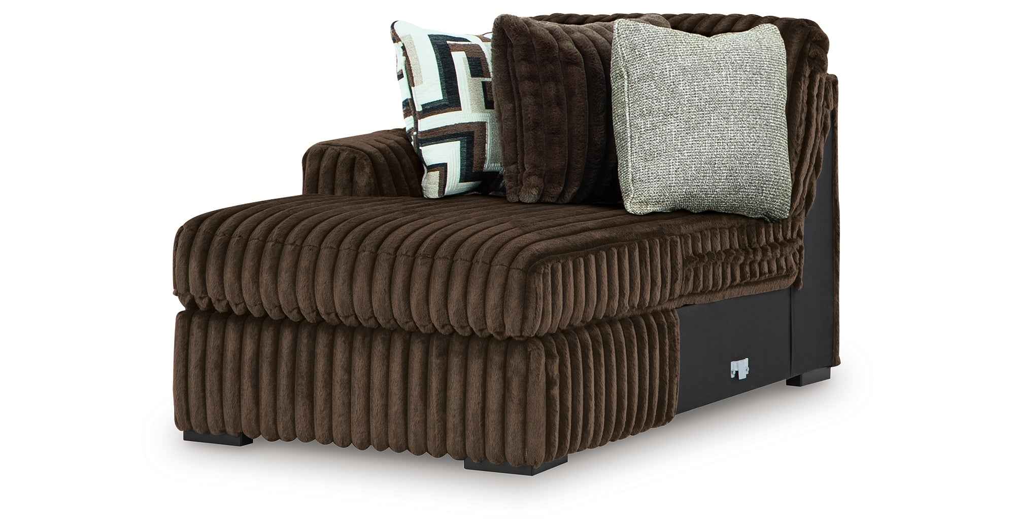 Midnight-Madness Chocolate 3-Piece Sectional with Ottoman - Image 5