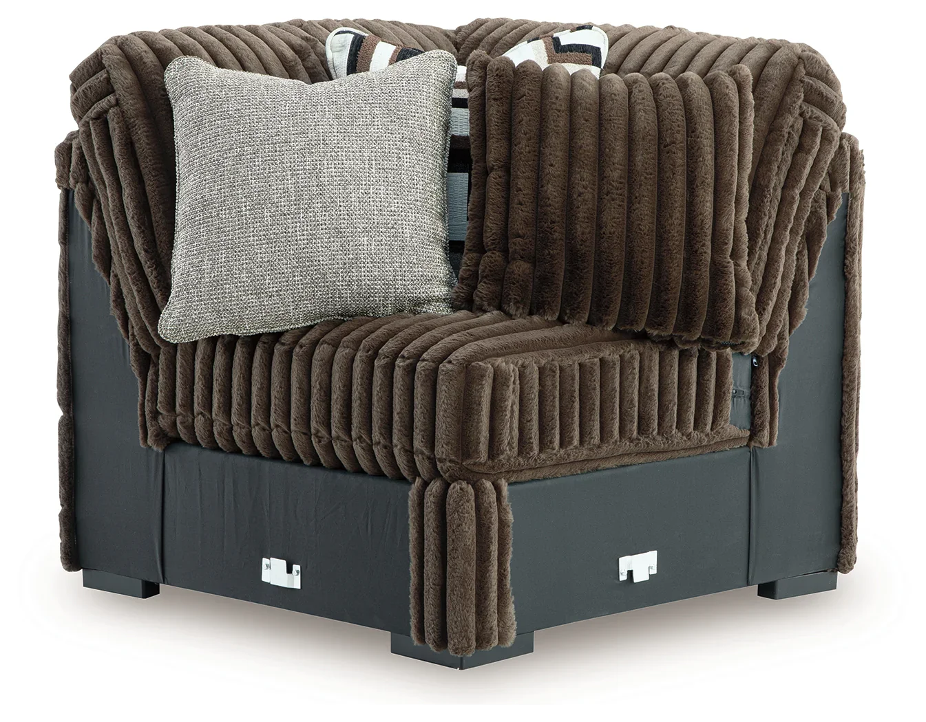 Midnight-Madness Chocolate 4-Piece Sectional and Oversized Chair - Image 11