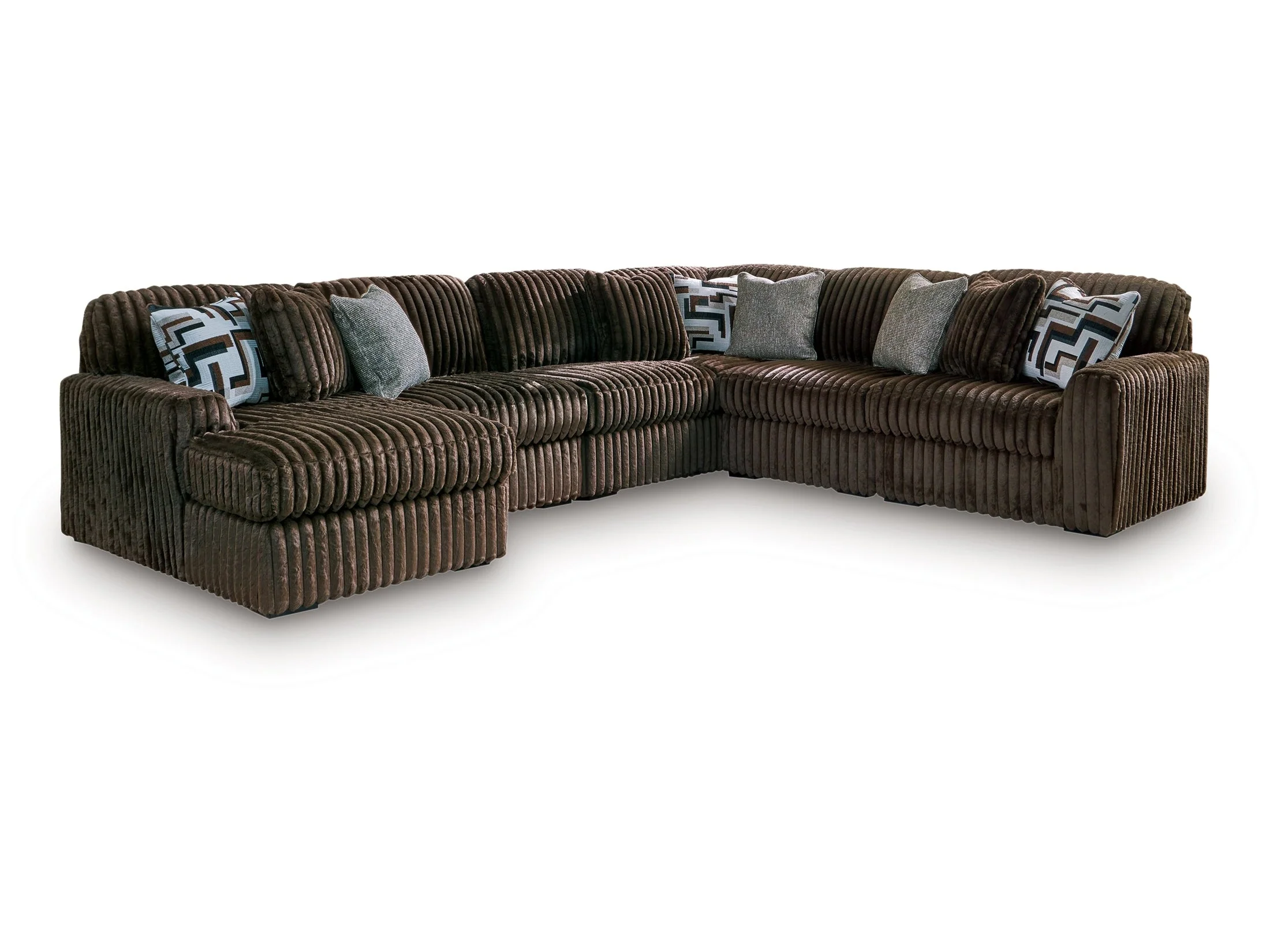 Midnight-Madness Chocolate 6-Piece Sectional with Left Chaise - Image 2
