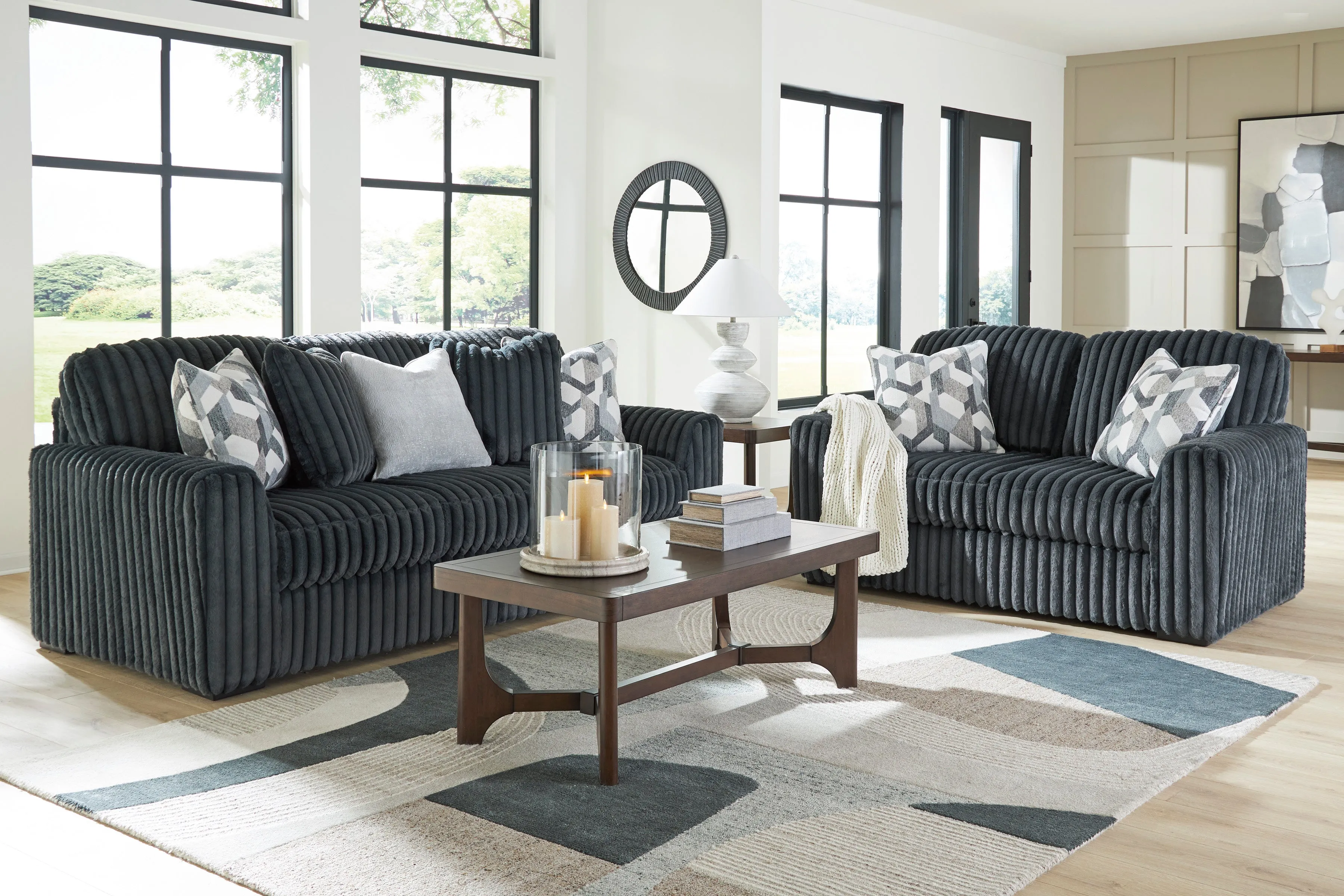 Midnight-Madness Gunmetal Loveseat - Image 5