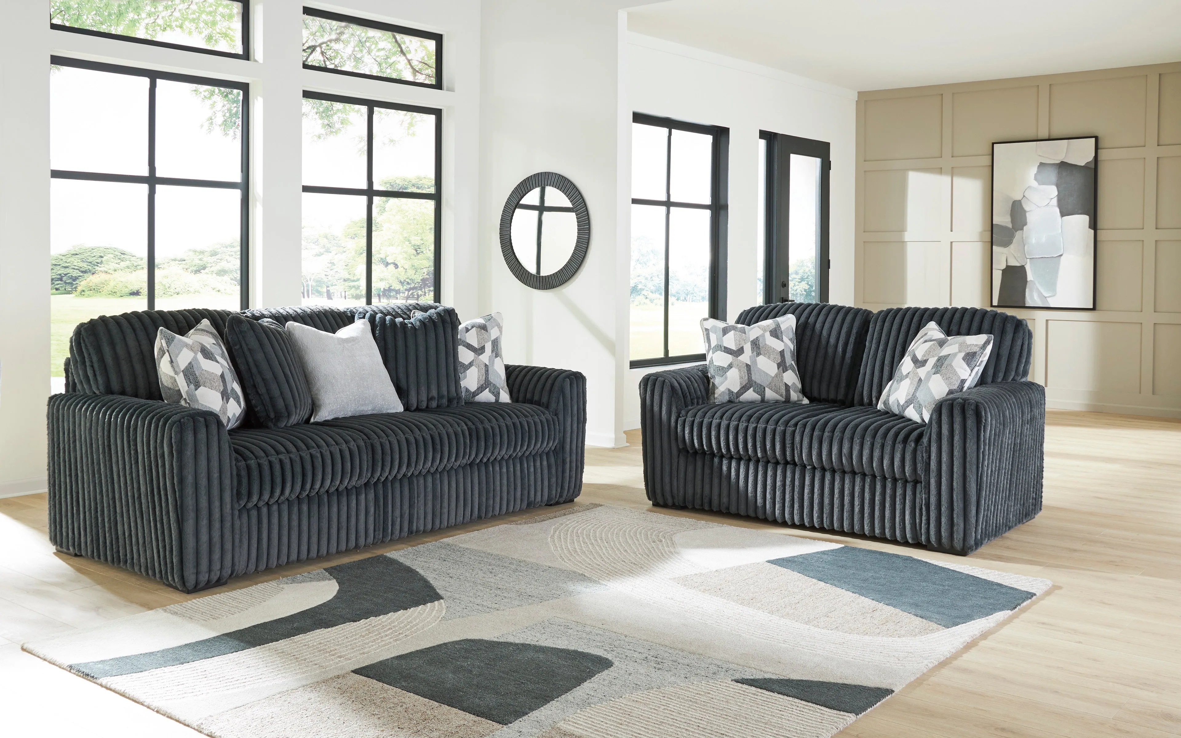 Midnight-Madness Gunmetal Loveseat - Image 6