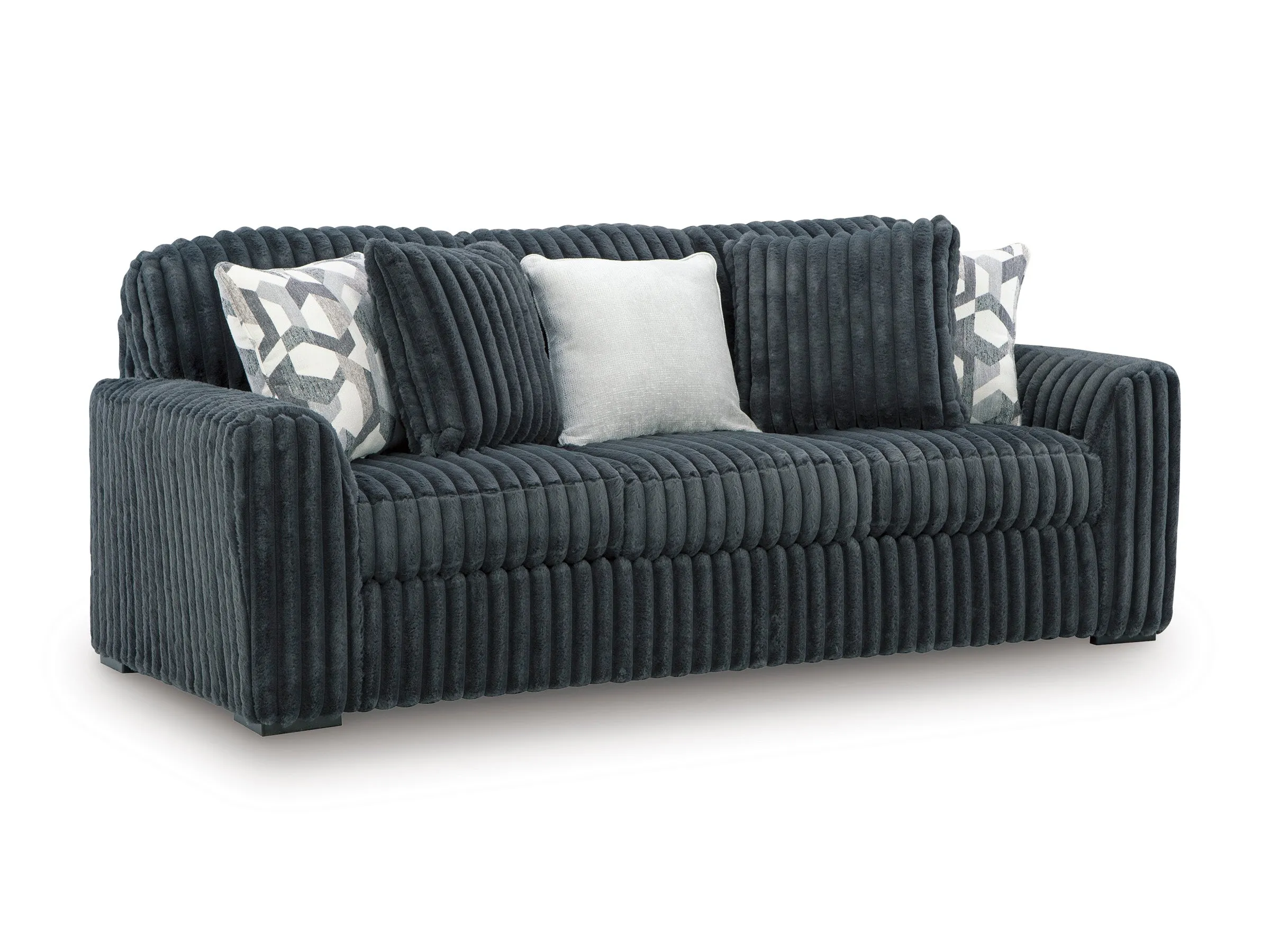 Midnight-Madness Gunmetal Sofa and Chair and a Half - Image 4