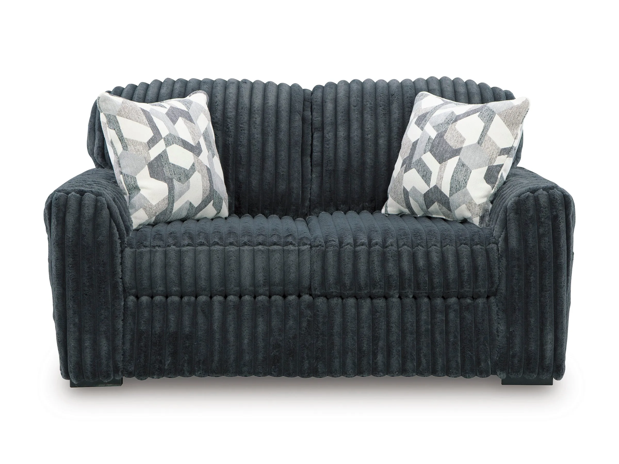 Midnight-Madness Gunmetal Sofa, Loveseat and Oversized Chaise - Image 6