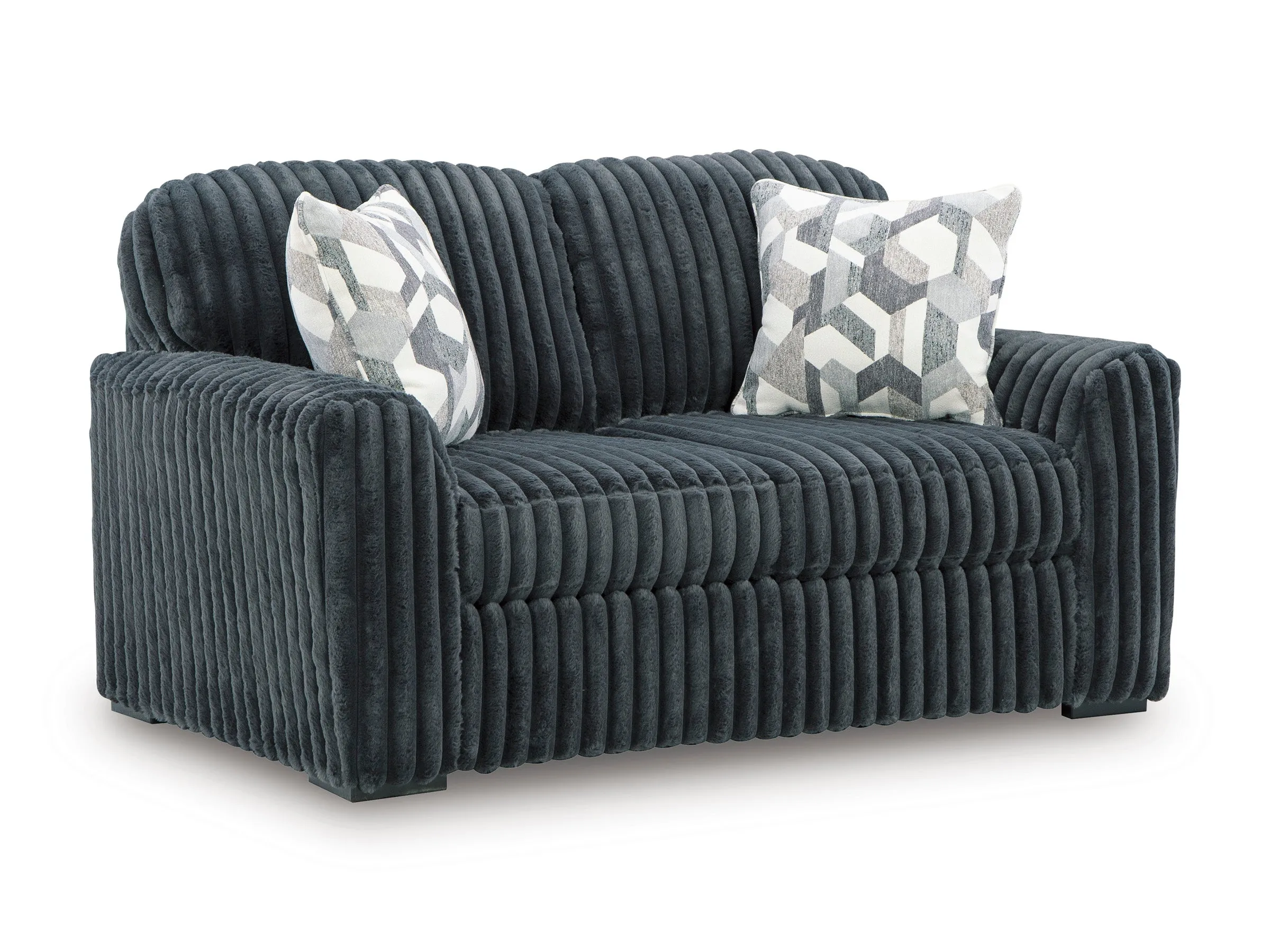 Midnight-Madness Gunmetal Sofa, Loveseat and Oversized Chaise - Image 7