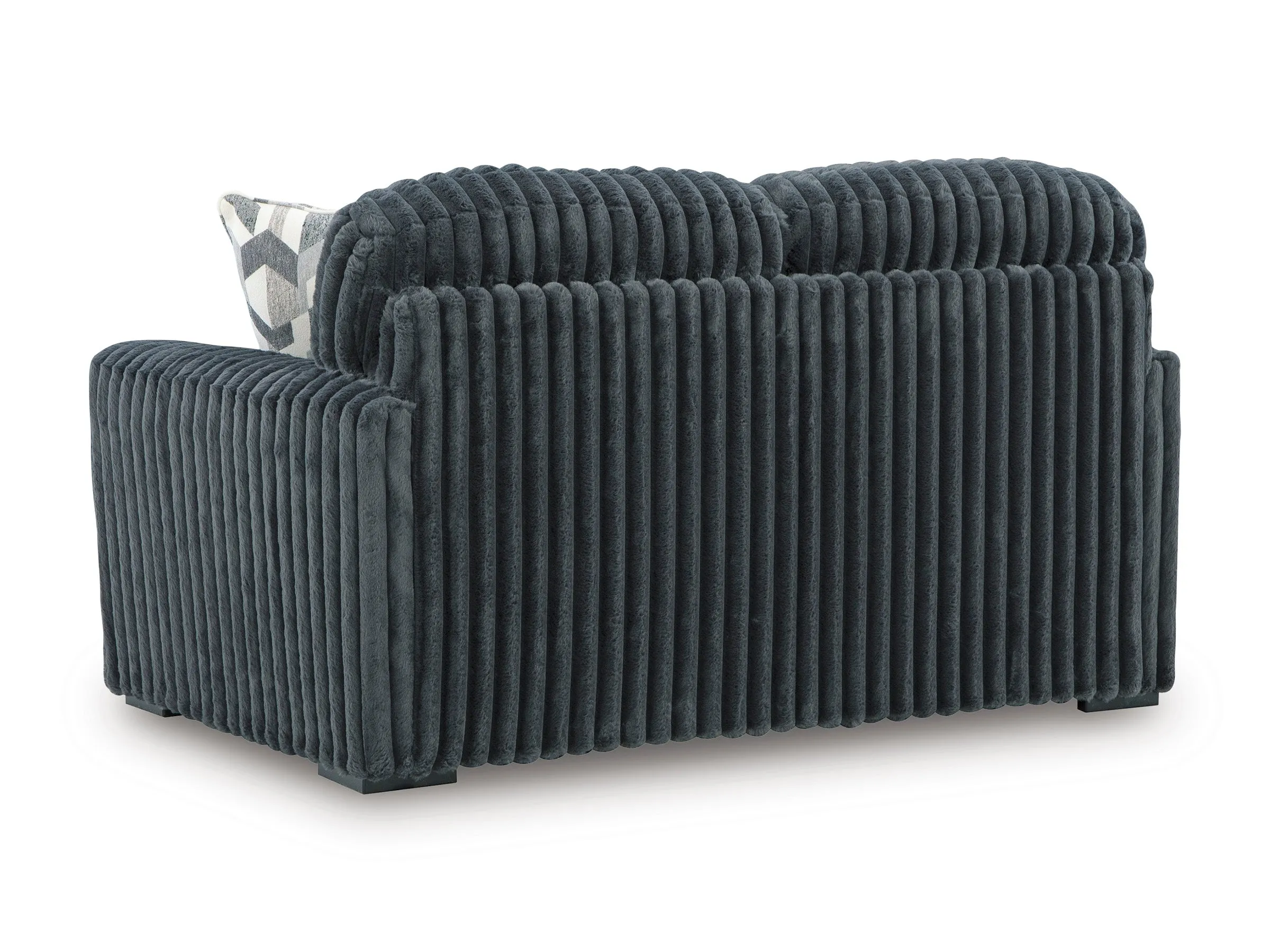 Midnight-Madness Gunmetal Sofa, Loveseat and Oversized Chaise - Image 8