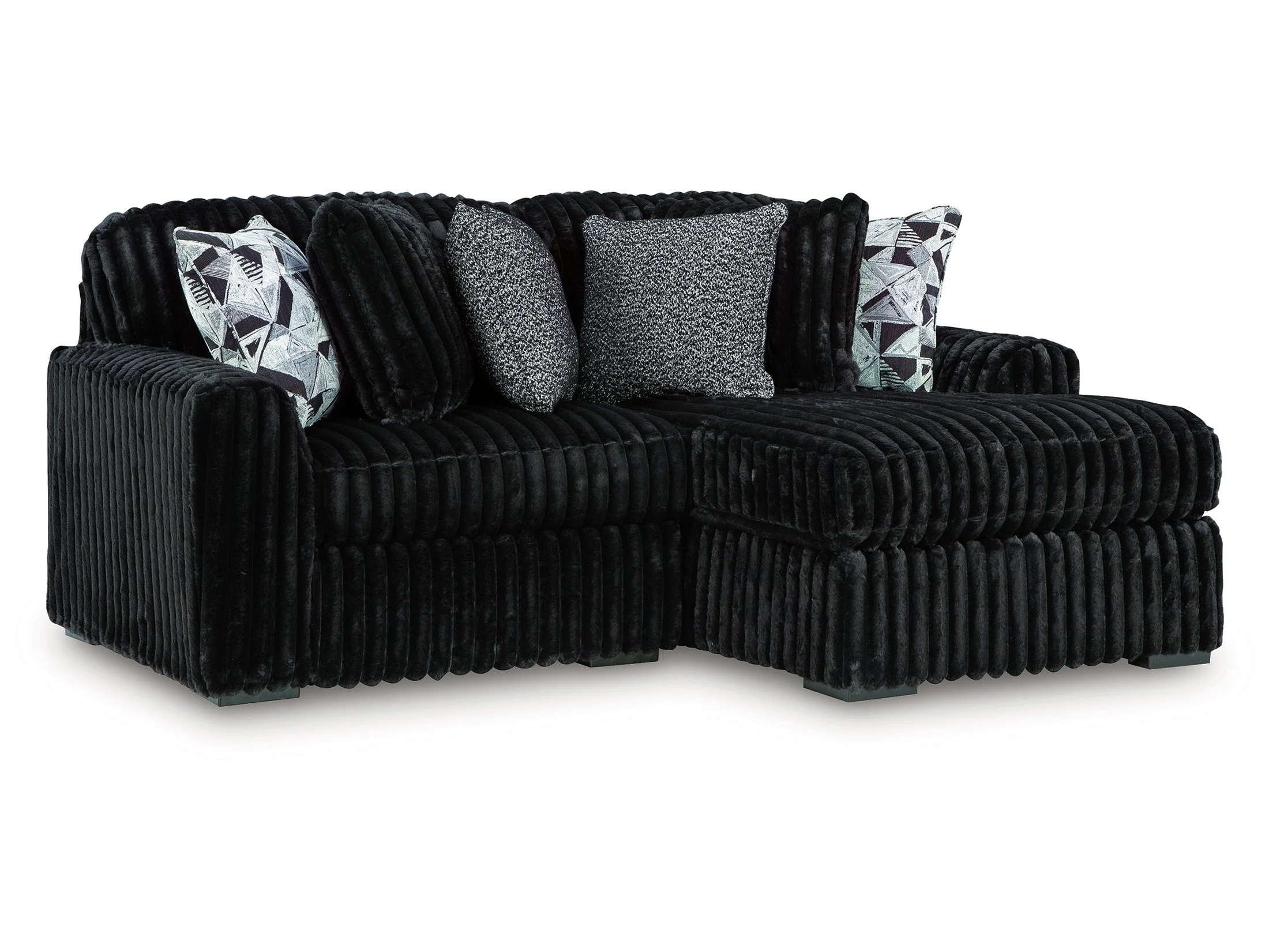 Midnight-Madness Onyx 2-Piece Sectional with Right Chaise - Image 2