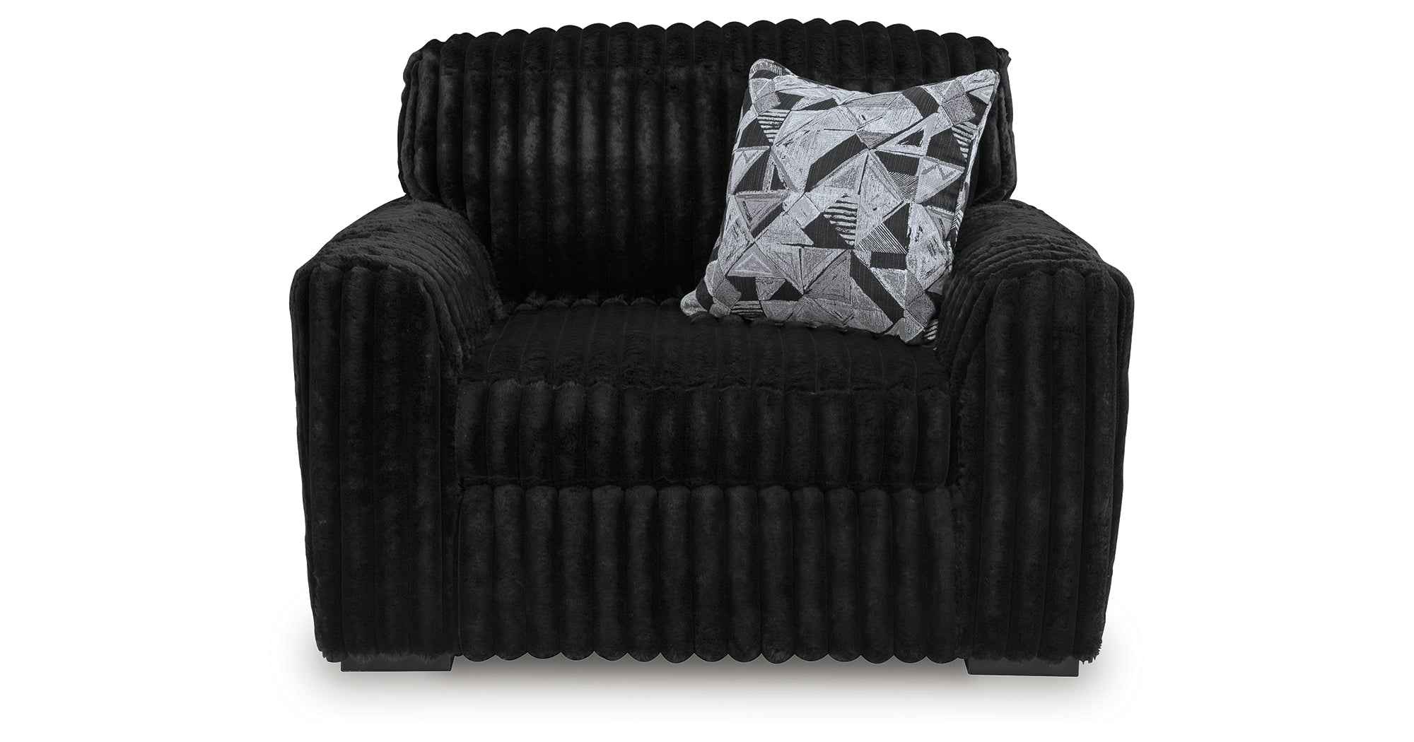 Midnight-Madness Onyx Oversized Chair with Accent Ottoman - Image 6