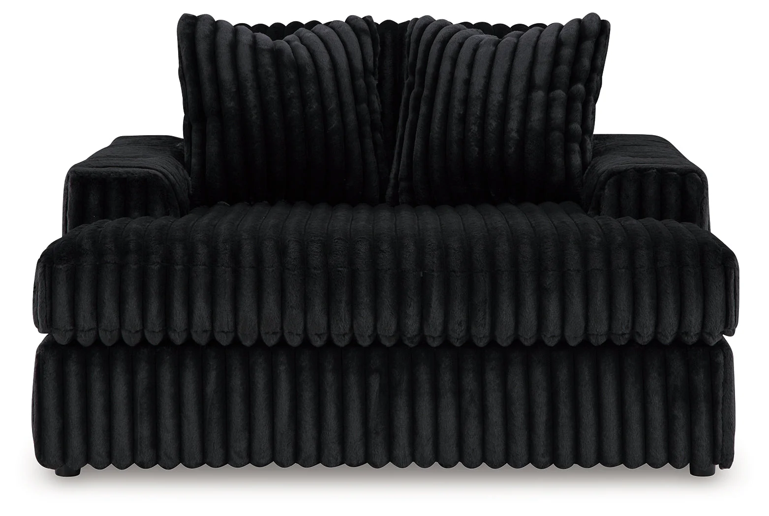 Midnight-Madness Onyx Oversized Chaise and Accent Ottoman - Image 2