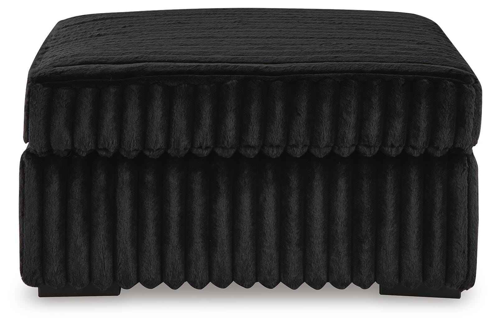 Midnight-Madness Onyx Sofa and Oversized Ottoman - Image 4