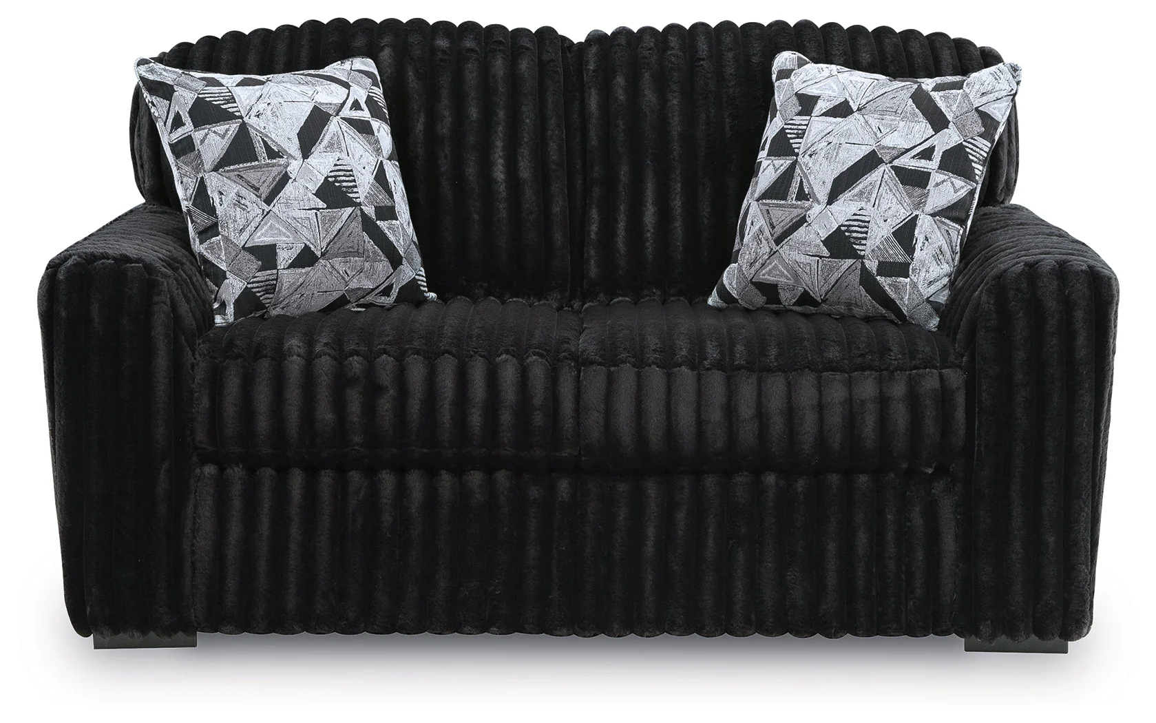 Midnight-Madness Onyx Sofa, Loveseat and Oversized Ottoman - Image 8
