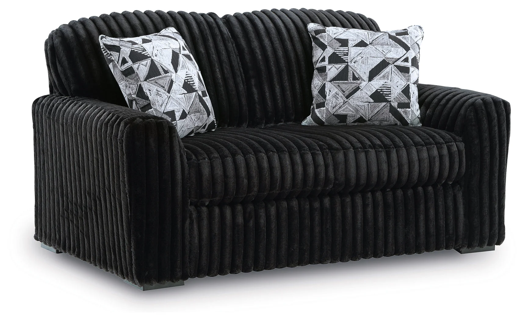 Midnight-Madness Onyx Sofa, Loveseat and Oversized Ottoman - Image 9
