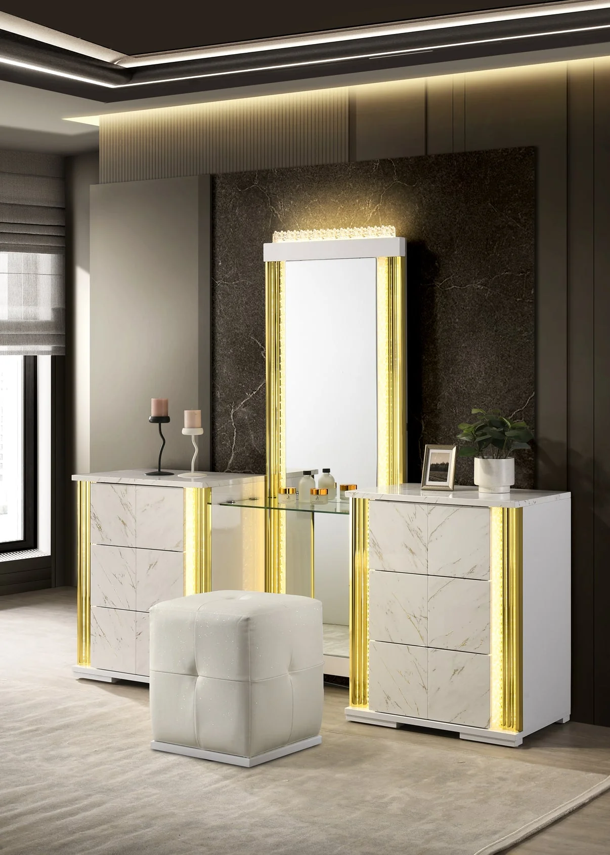 Mika White Vanity Set - Image 3