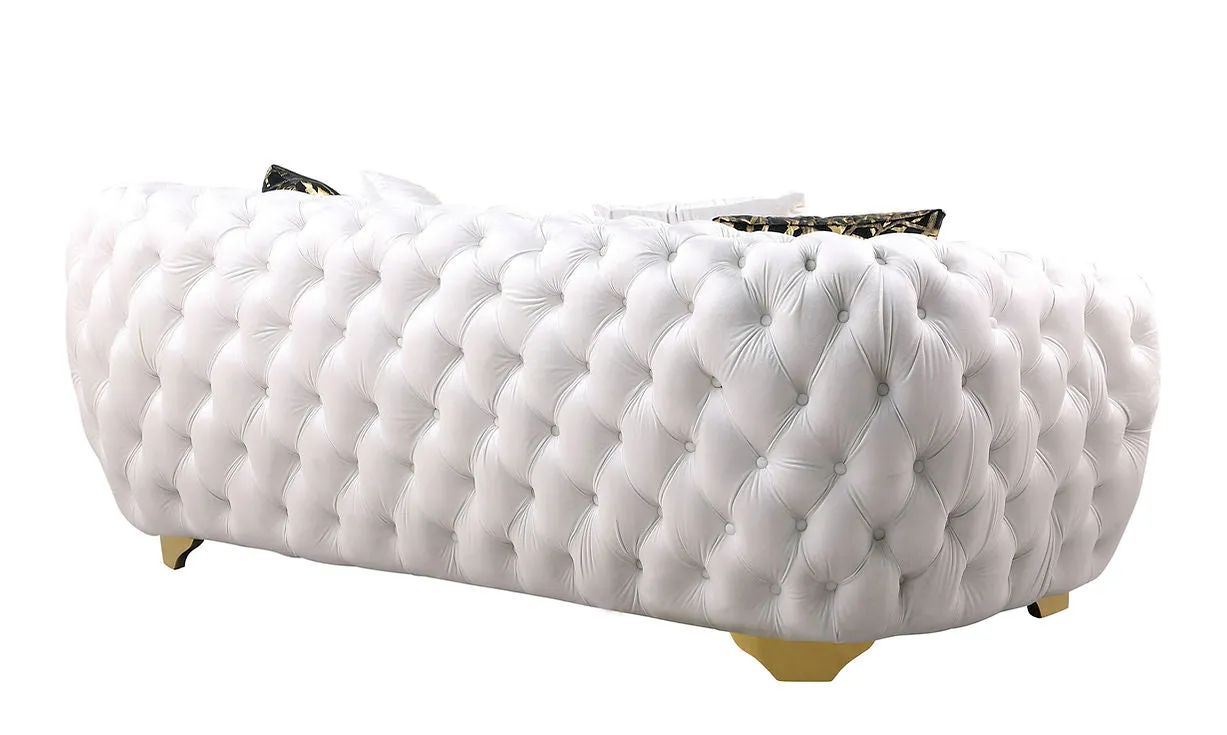 Mila White Velvet Living Room Set - Image 6