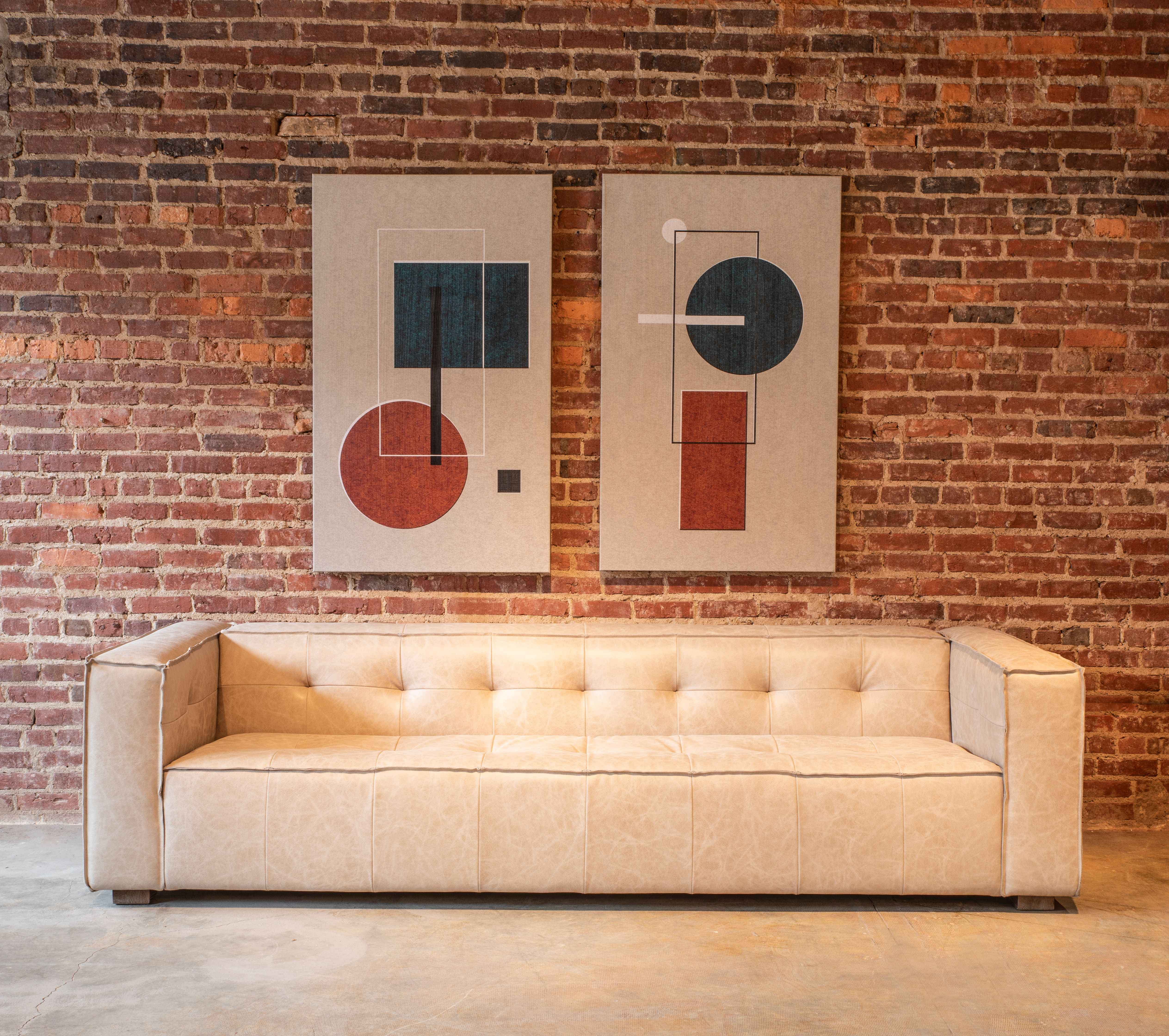 Milano 106" Sofa in Vintage Cream Top Grain Leather - Image 5