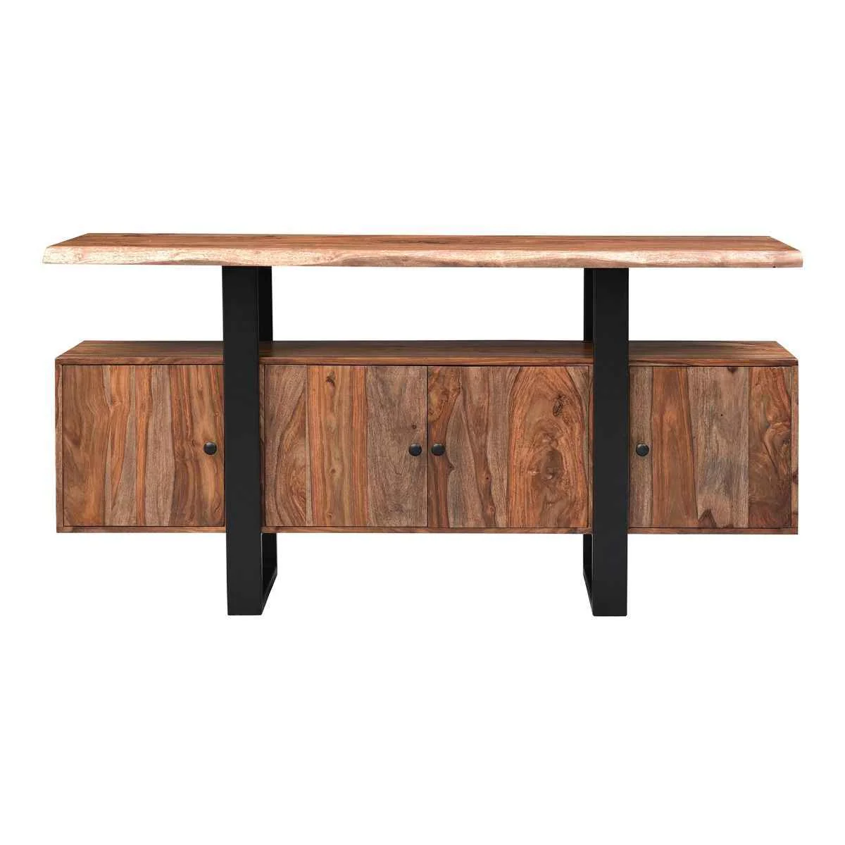Miles 63" Live Edge Top Media Cabinet in Brownstone - Image 2