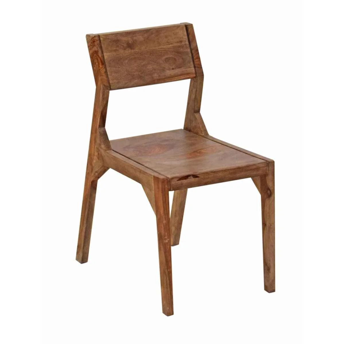 Miles Arlo Wood Dining Chair with Slanted Back in Brownstone, Set of 2