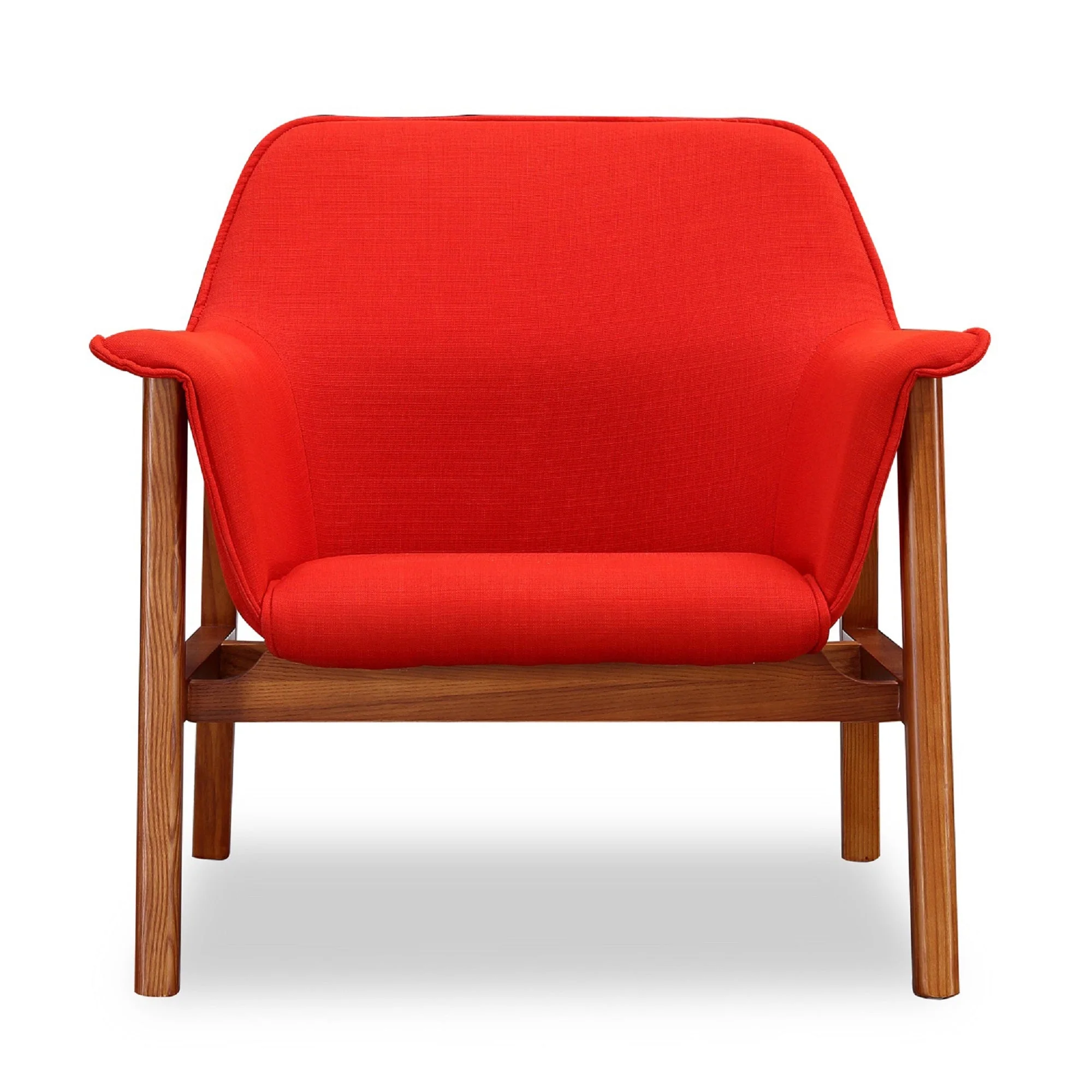Miller Accent Chair in Burnt Orange and Walnut - Image 4