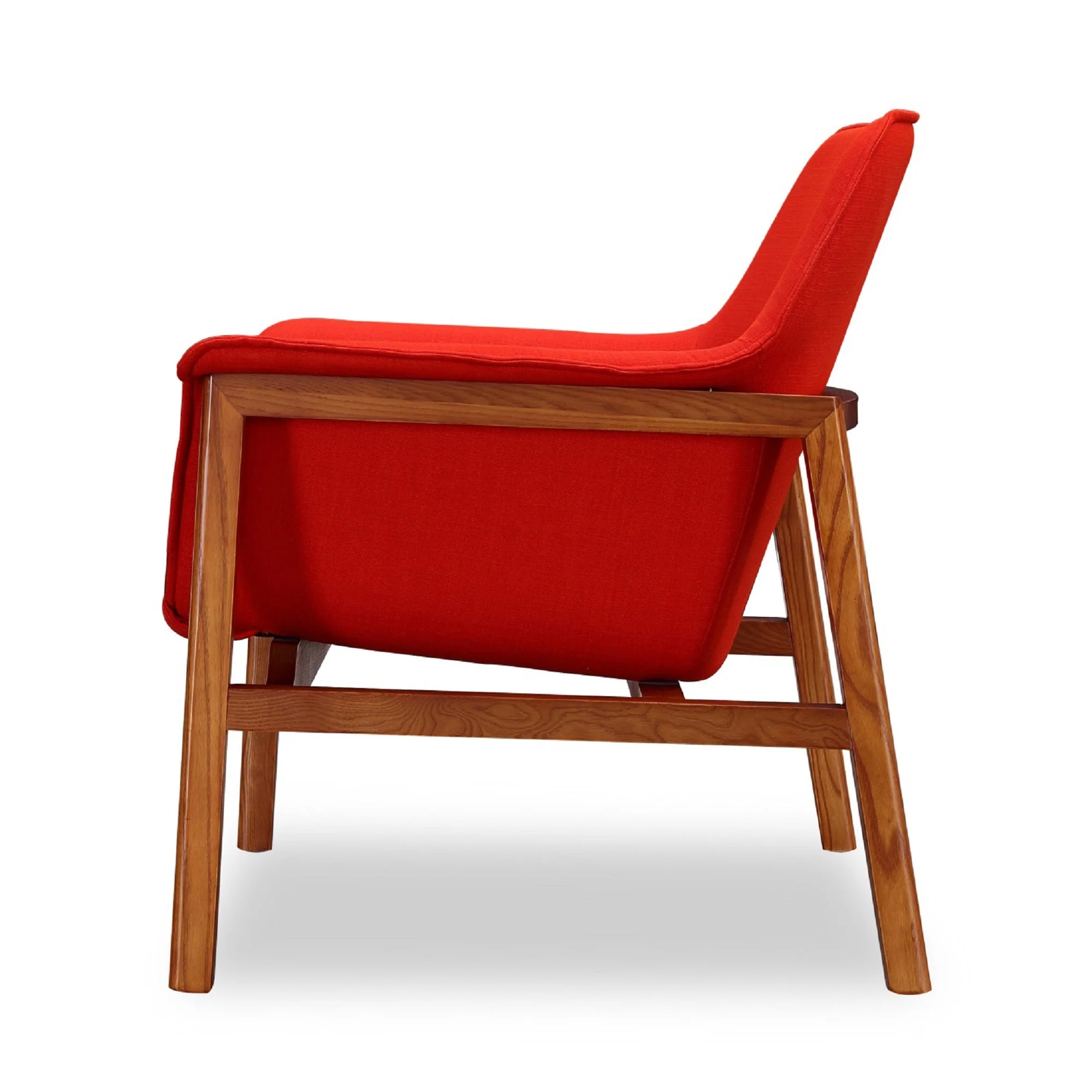 Miller Accent Chair in Burnt Orange and Walnut - Image 5