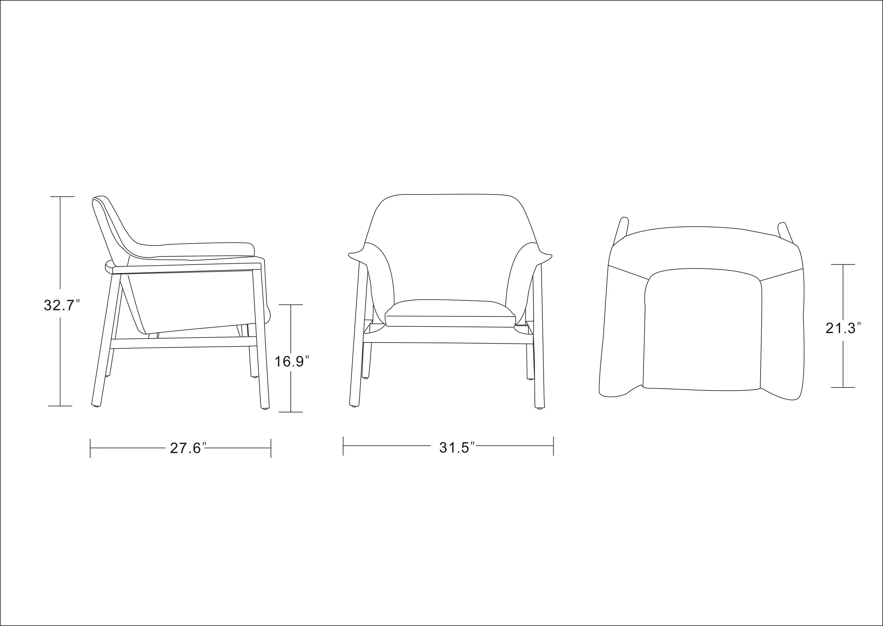 Miller Accent Chair in Burnt Orange and Walnut (set of 2) - Image 2