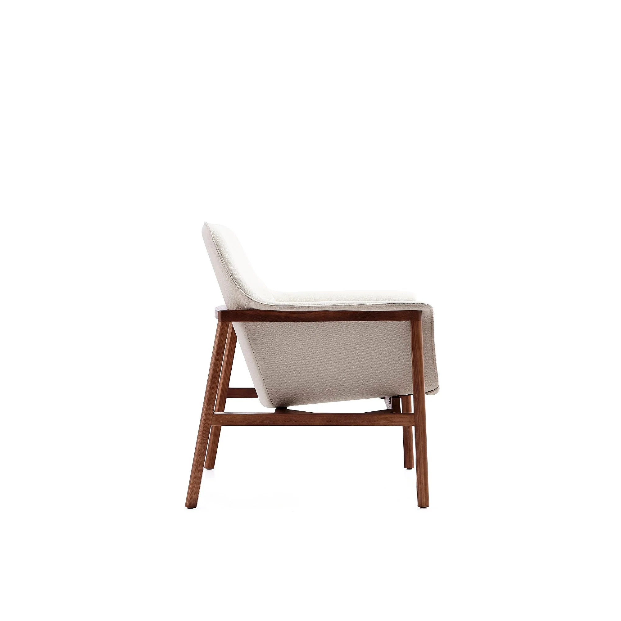 Miller Accent Chair in Cream and Walnut - Image 5