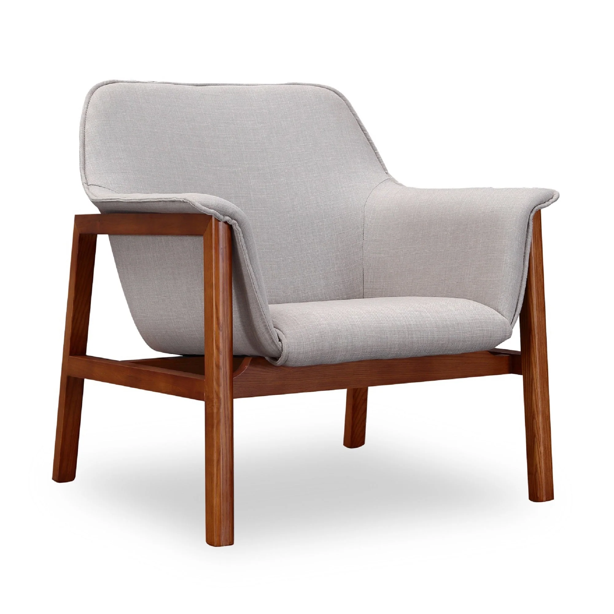 Miller Accent Chair in Grey and Walnut (set of 2) - Image 3