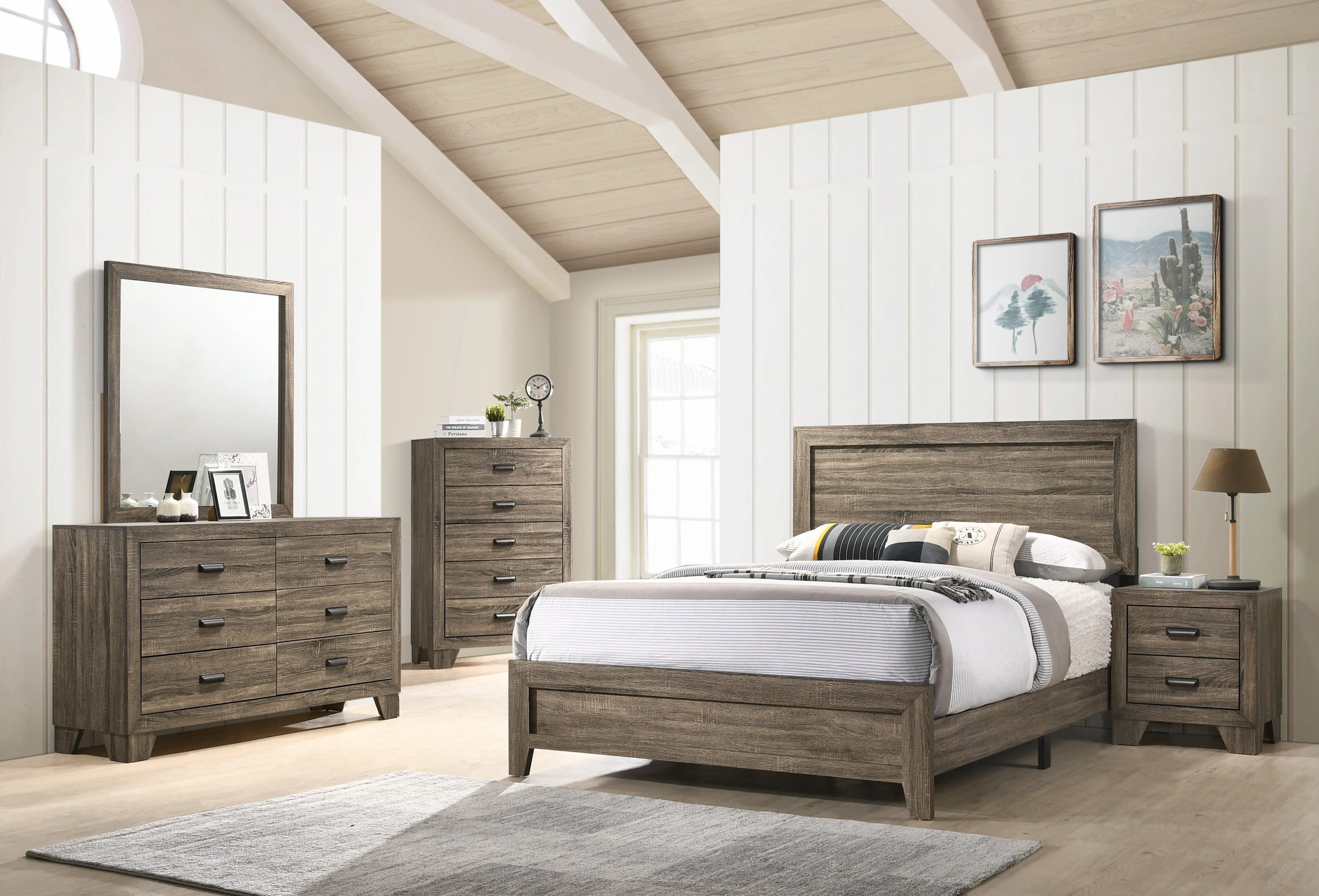 Millie Brownish Gray Queen Panel Bed - Image 3