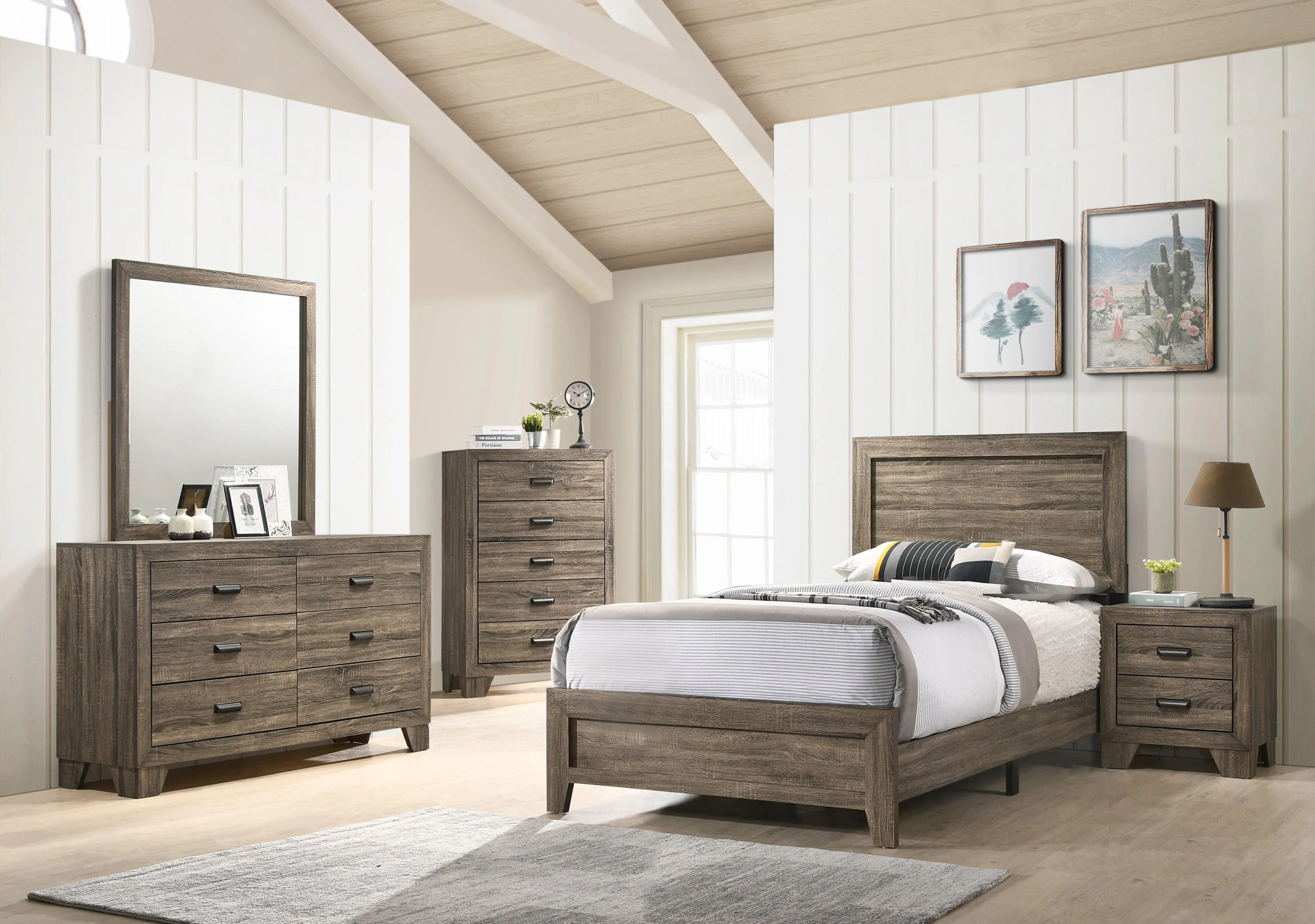 Millie Brownish Gray Twin Panel Bed - Image 3