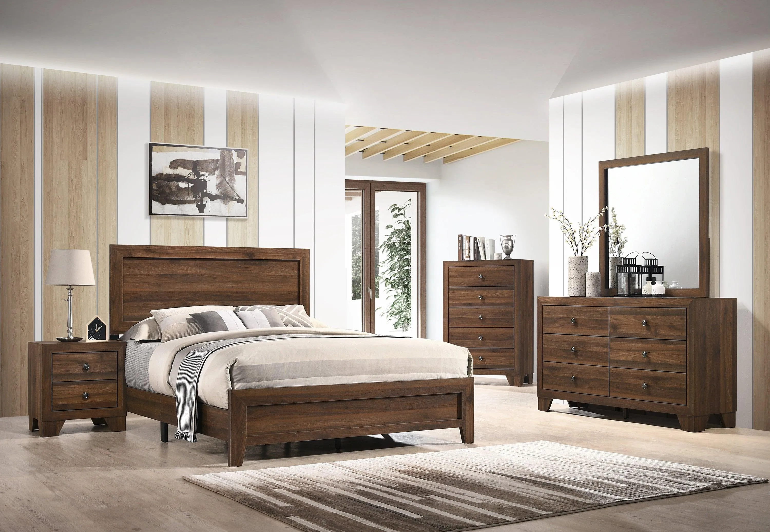 Millie Cherry Brown Twin Panel Bed - Image 3