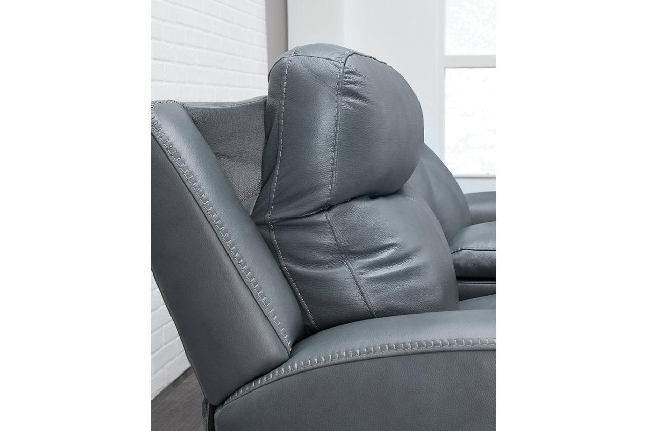 Mindanao Steel Dual Power Leather Reclining Sofa and Loveseat - Image 4
