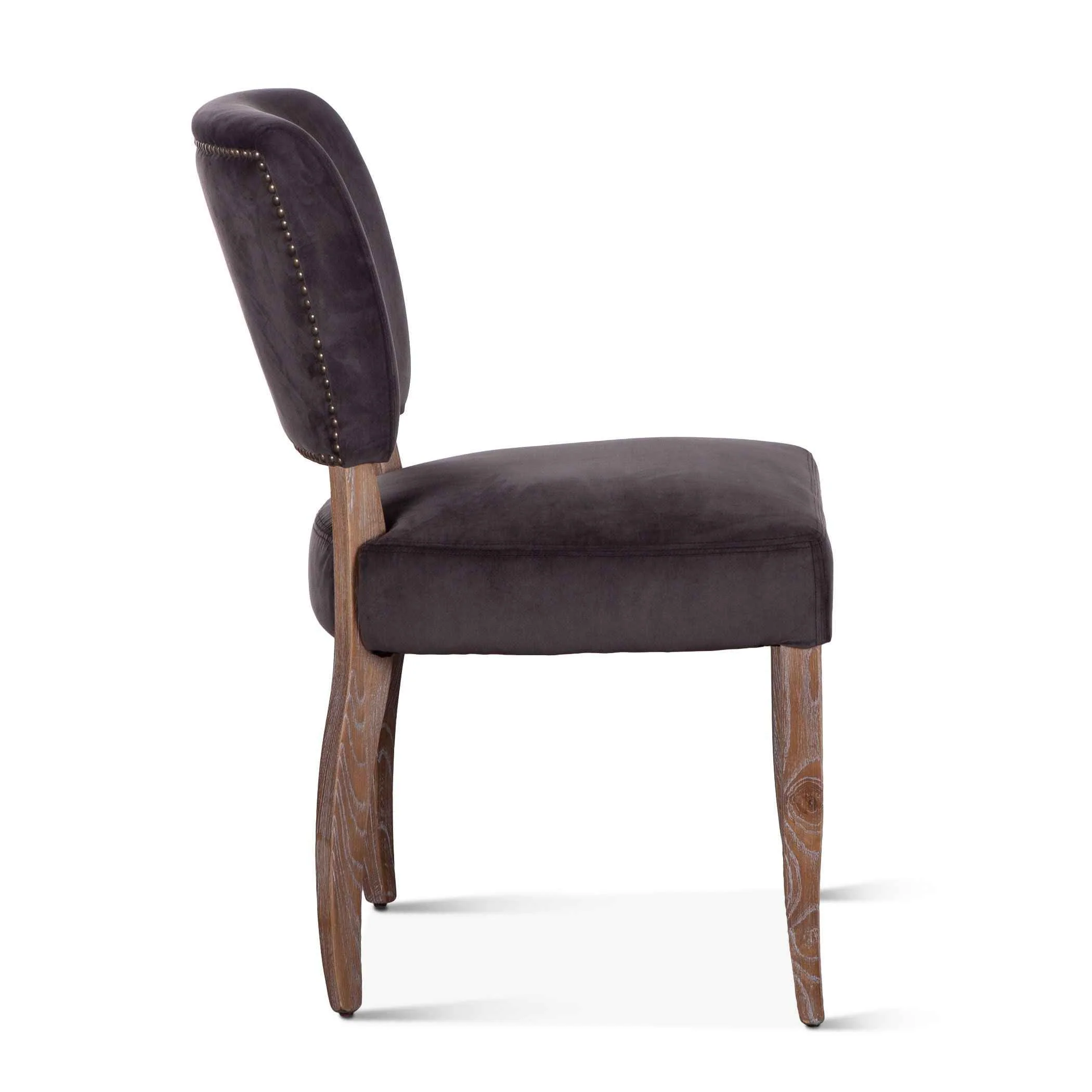 Mindy 21" Dining Chair in Asphalt Velvet with Napoleon Legs, Set of 2 - Image 3