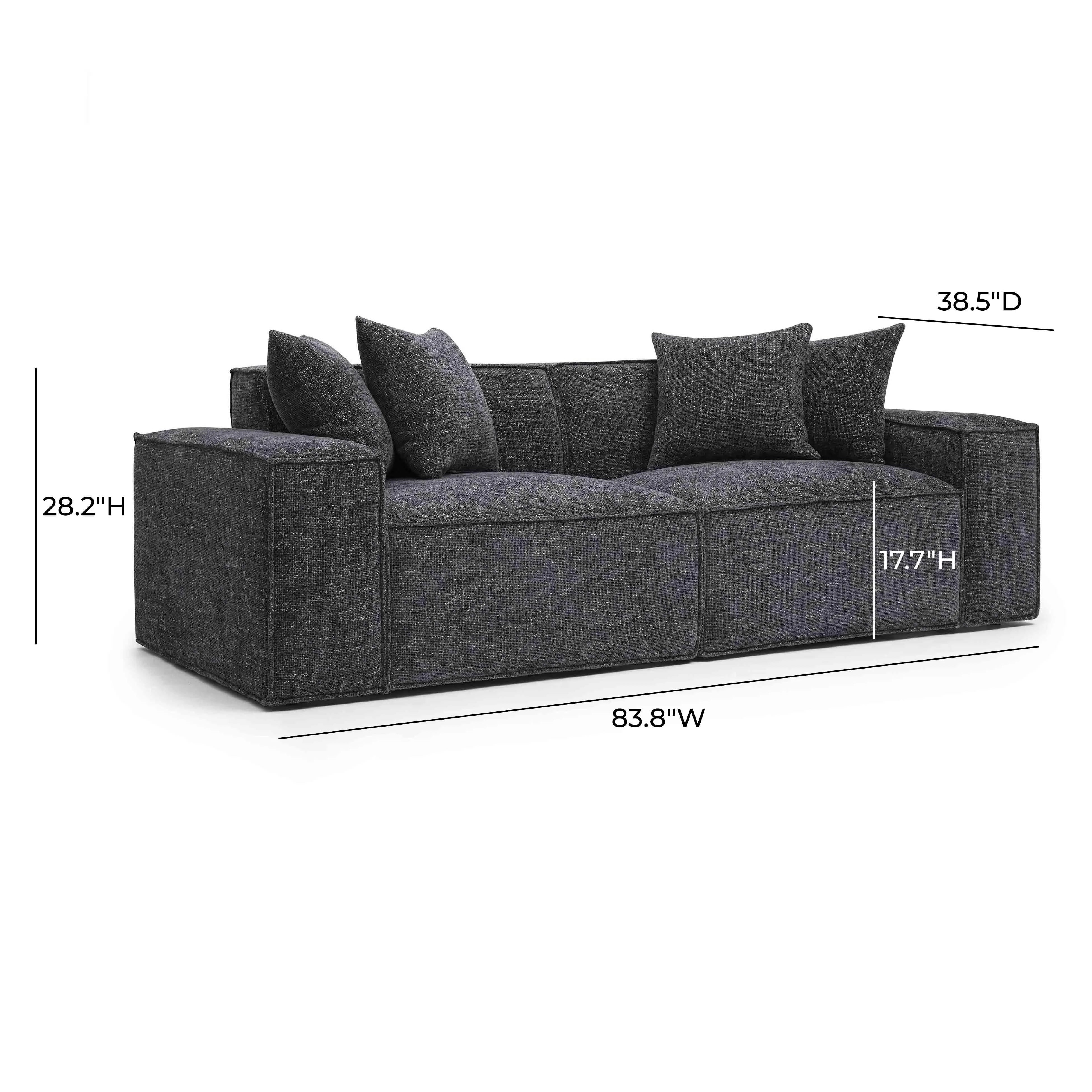 Mindy Chenille Basketweave Modular Loveseat - Image 15
