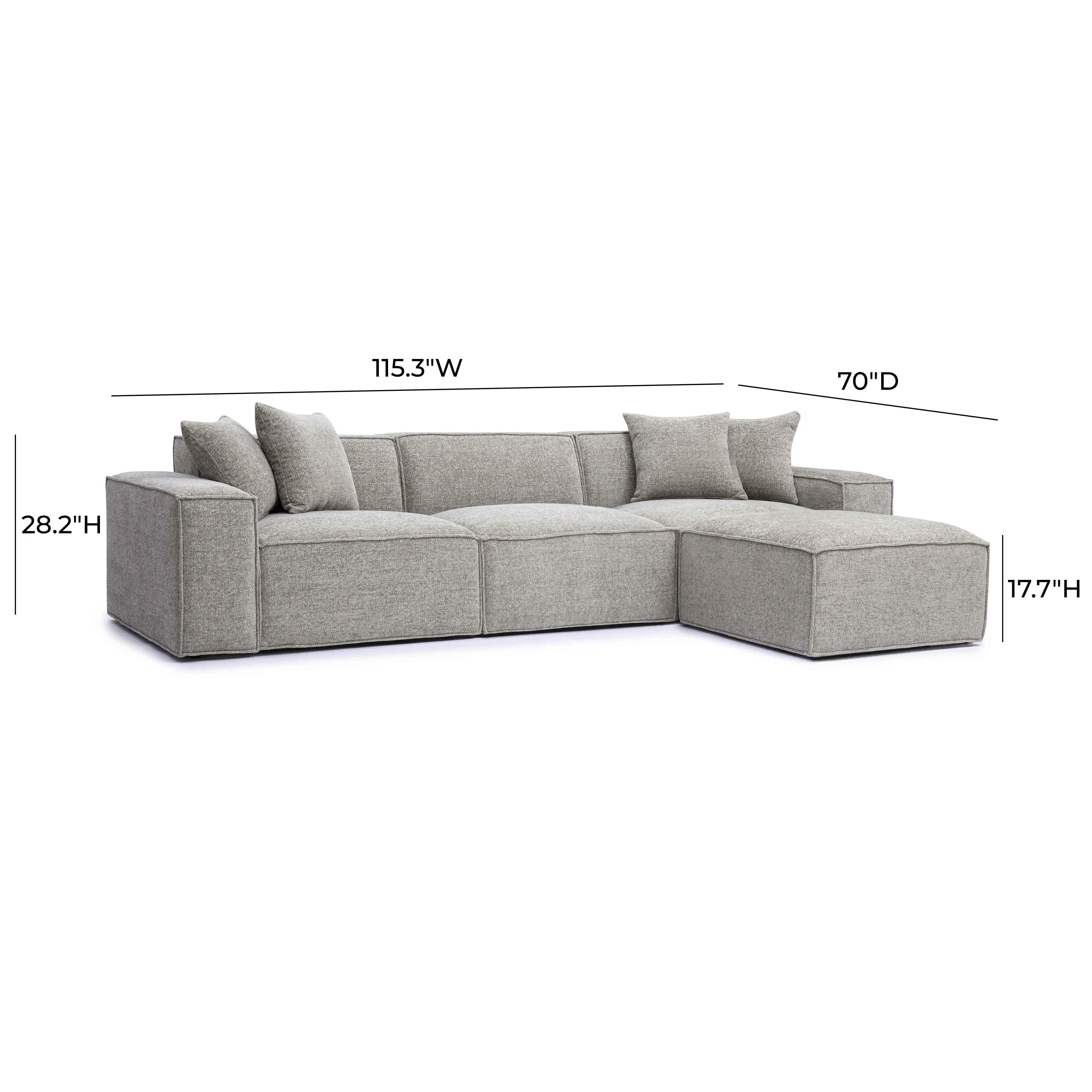 Mindy Chenille Basketweave Modular Sectional - Image 10