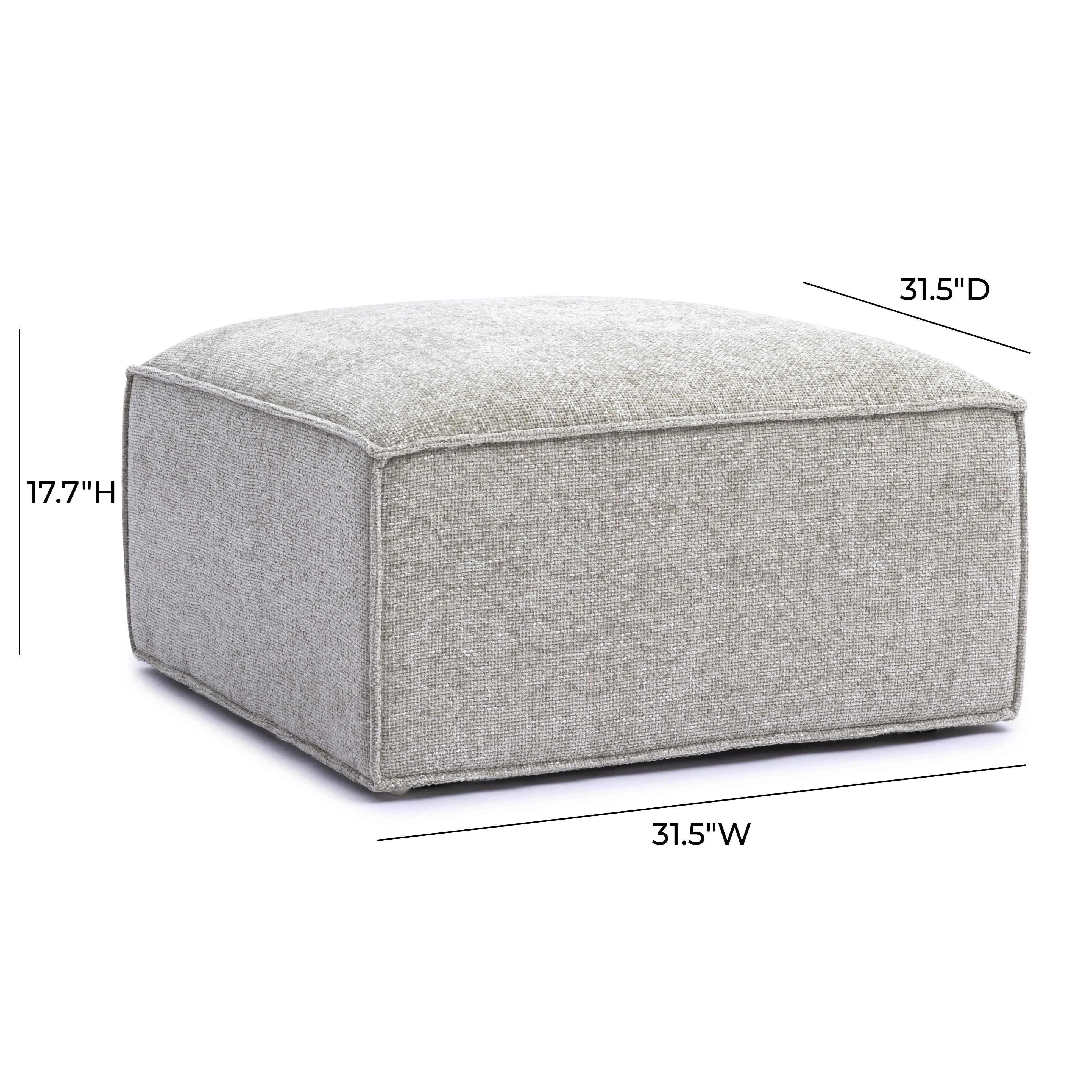 Mindy Chenille Basketweave Ottoman - Image 12