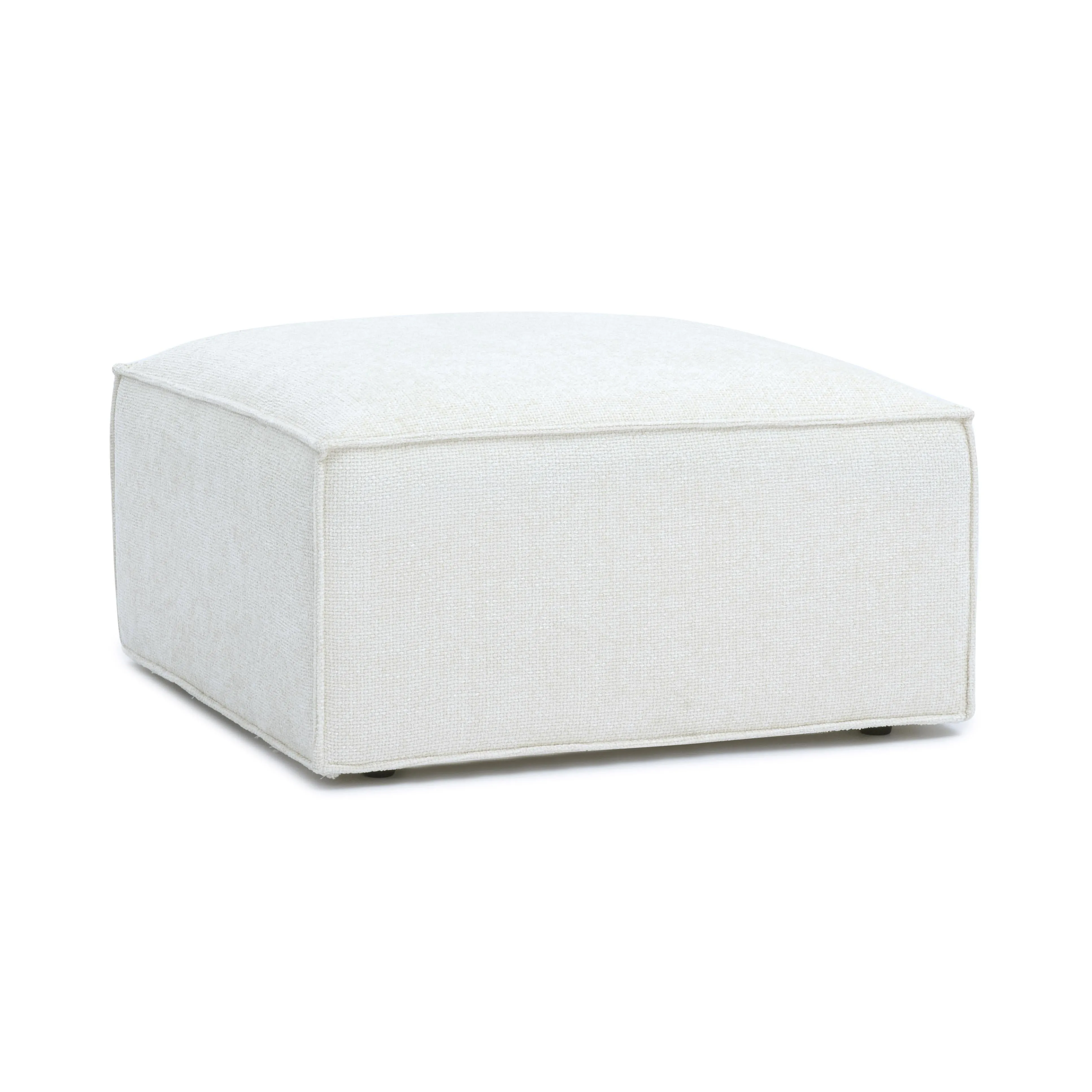 Mindy Chenille Basketweave Ottoman - Image 3