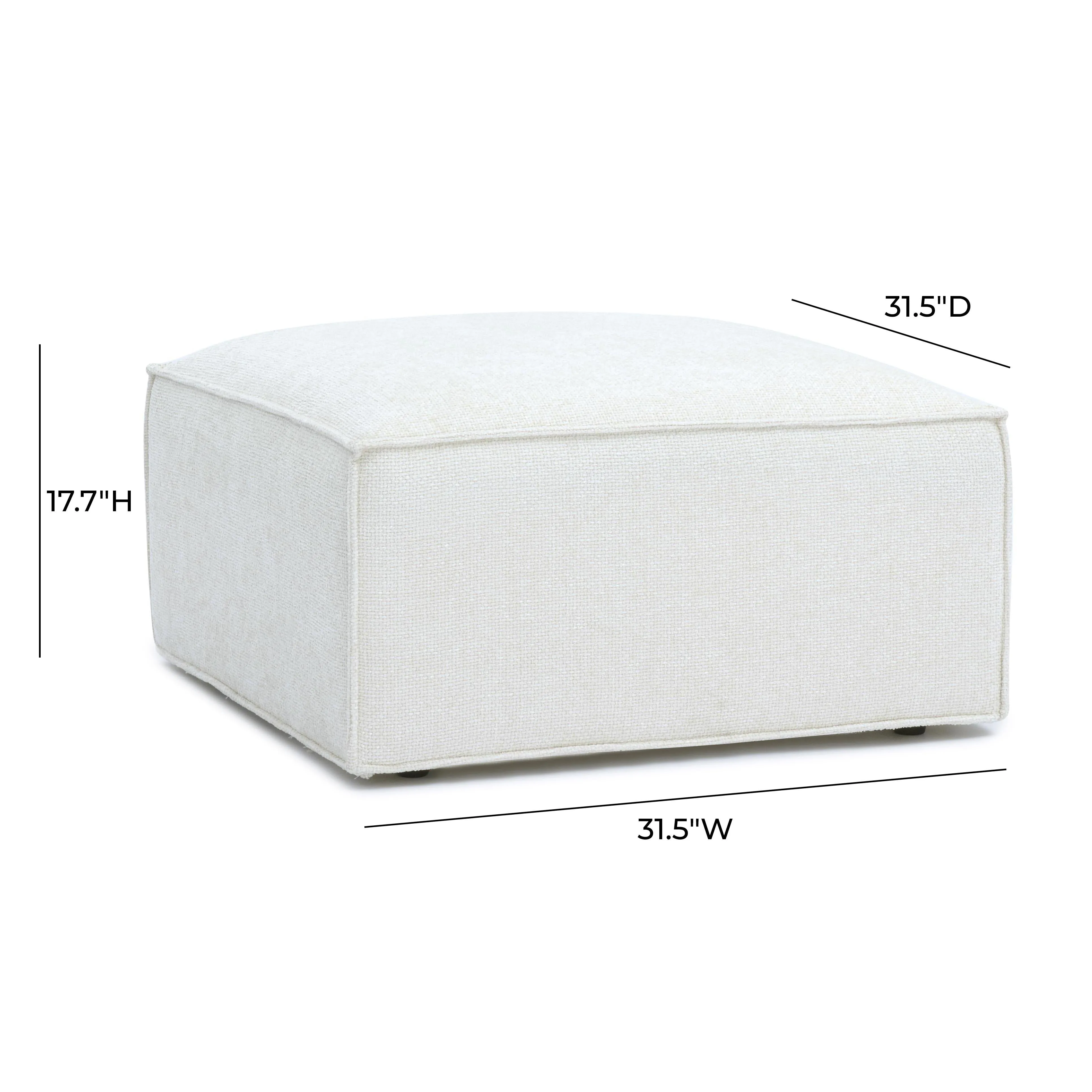 Mindy Chenille Basketweave Ottoman - Image 6