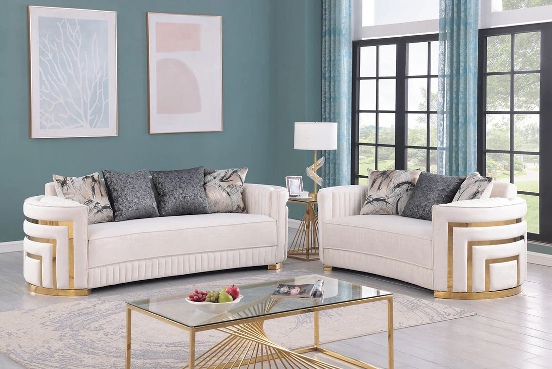 Minerva Cream  Living Room Set - Image 2