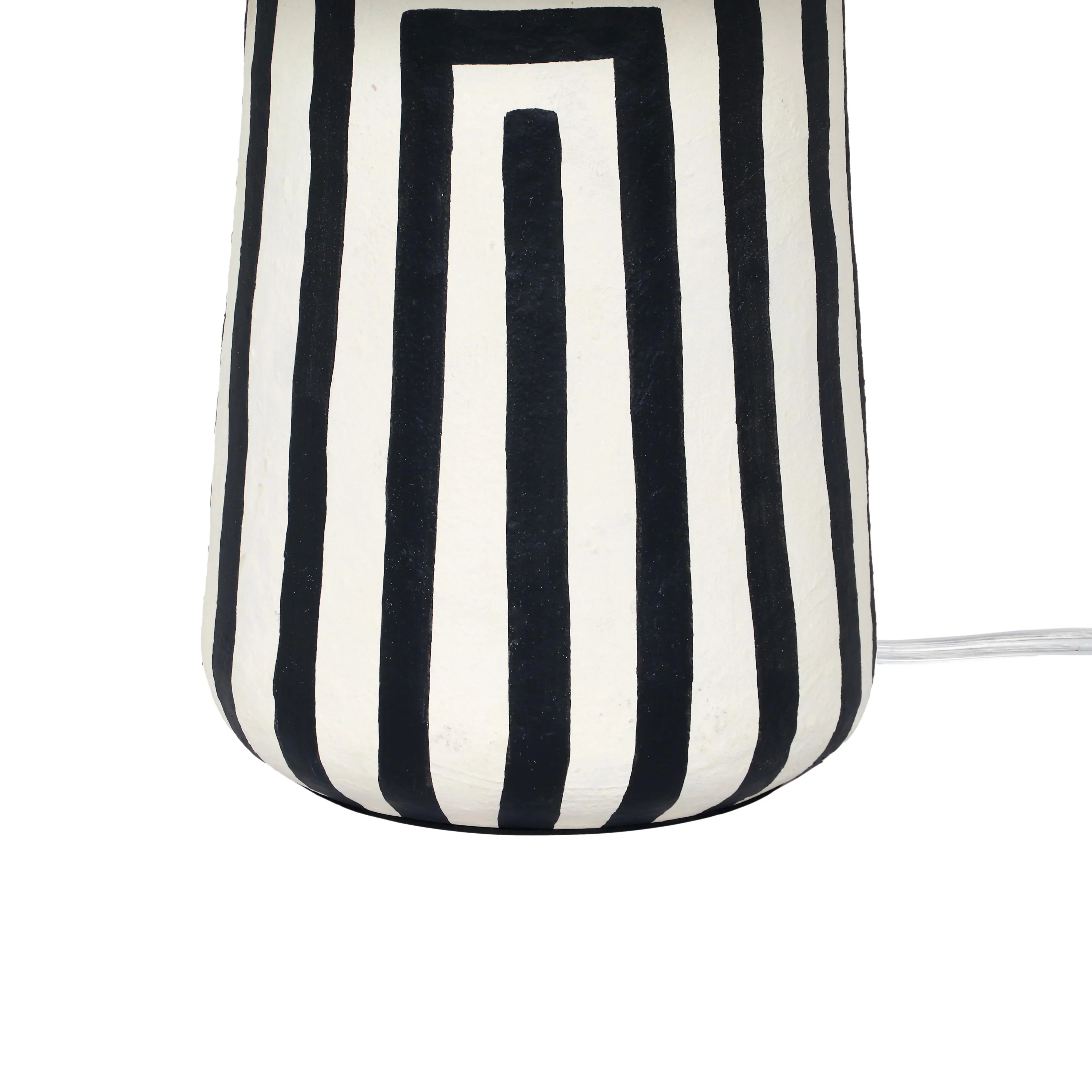 Minori Black Striped Papier Mache Table Lamp - Image 4