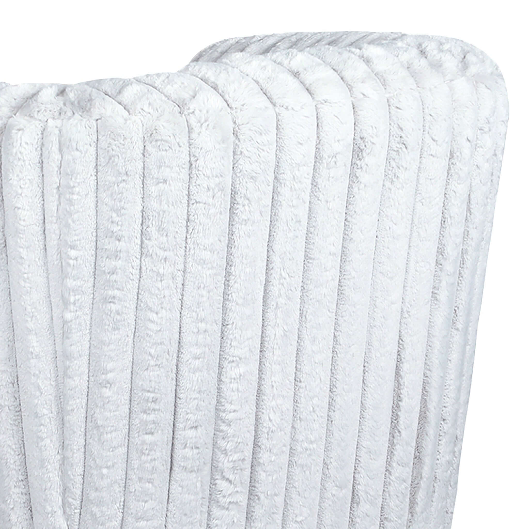 Mira White Soft Plush Fabric Swivel Chair - Image 3