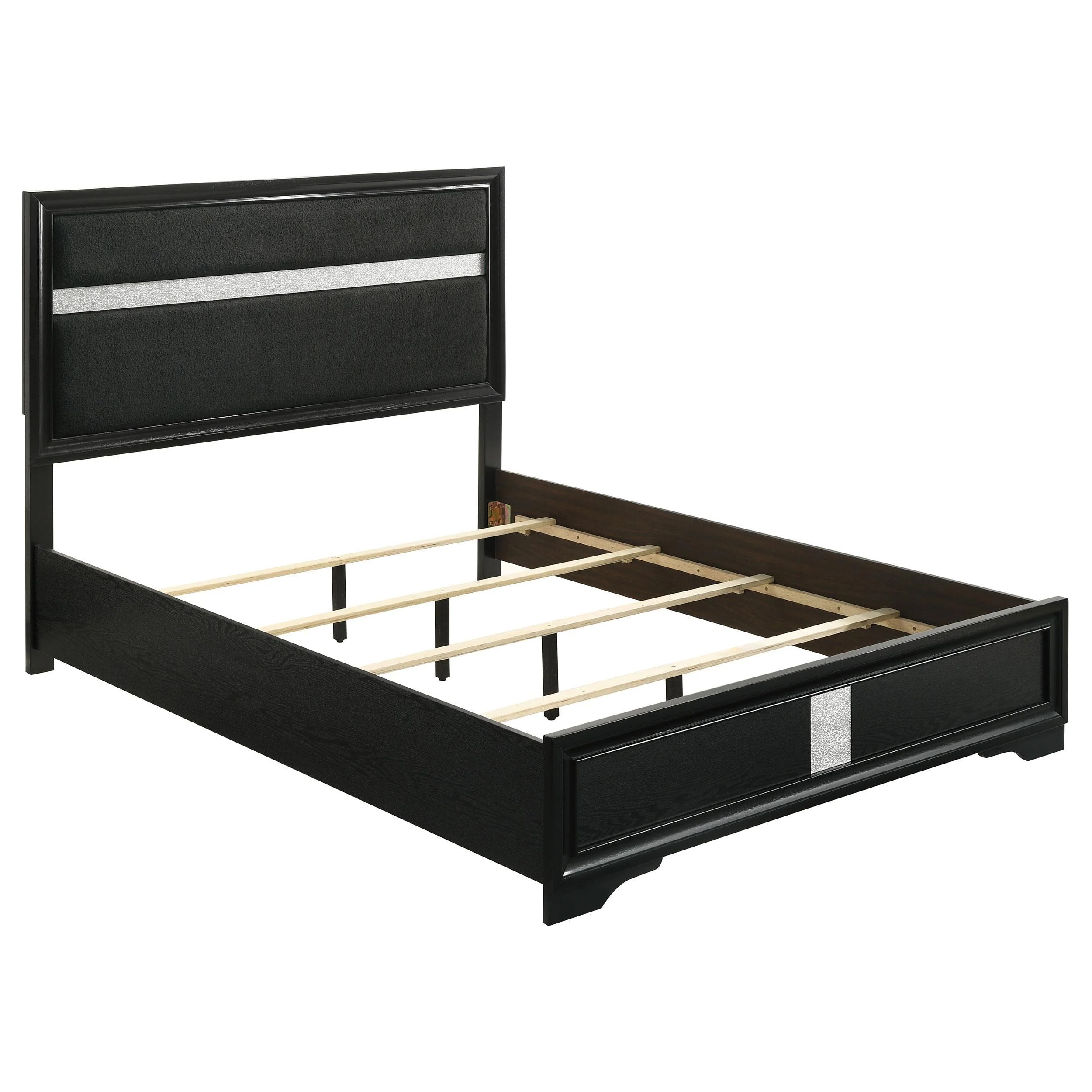 Miranda 55-inch Upholstered California King Panel Bed Black - Image 3