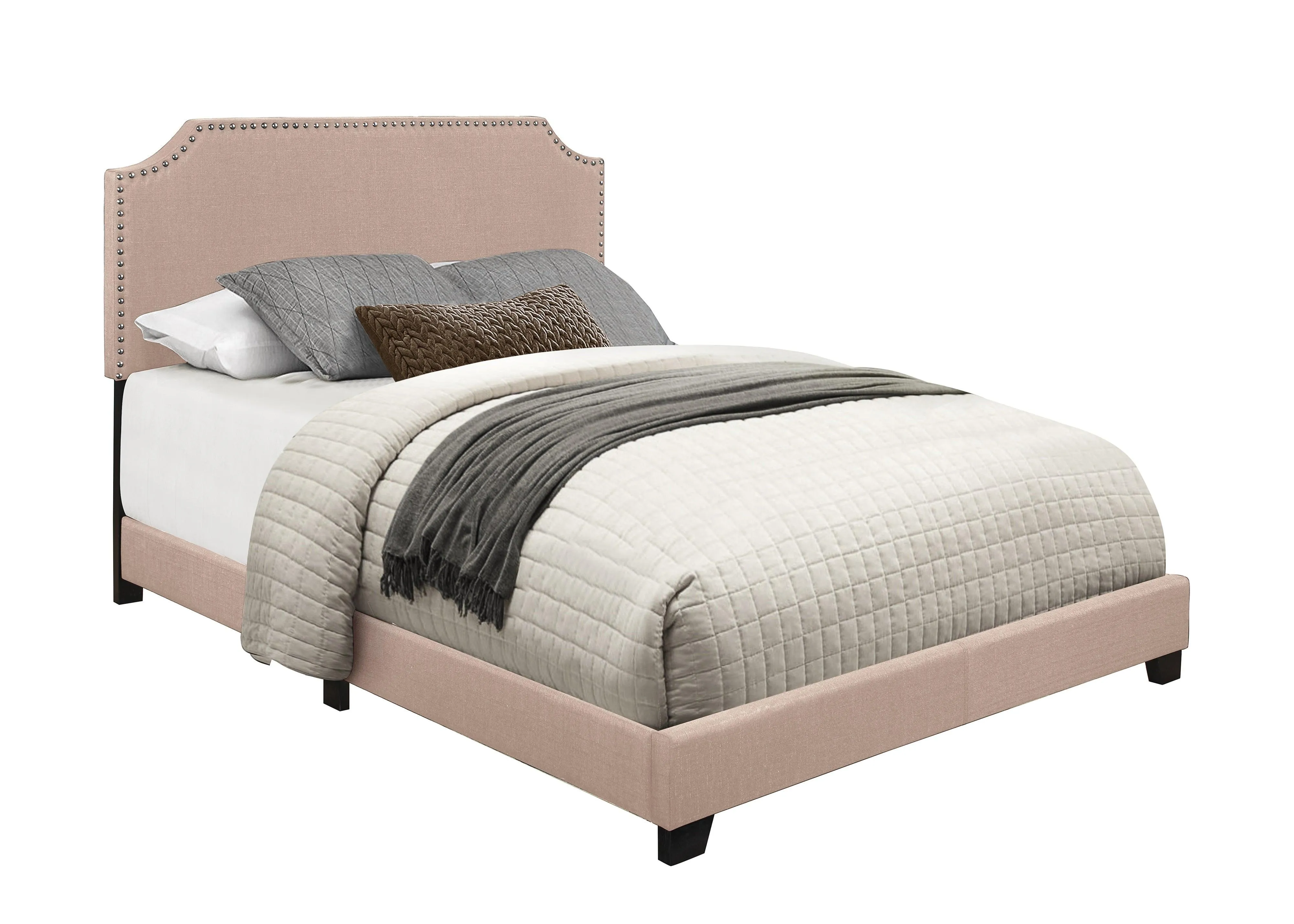 Miranda Beige Queen Upholstered Bed - Image 3
